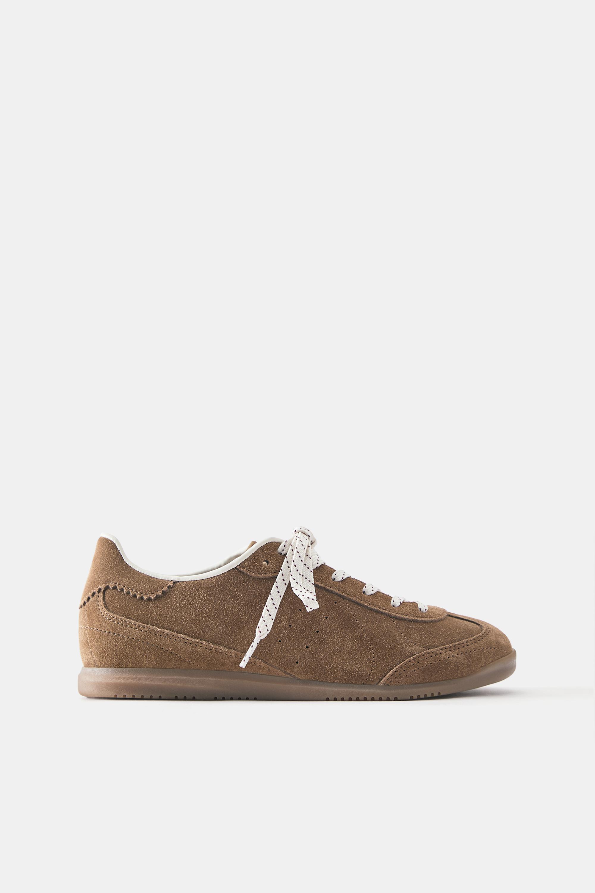 Casual split suede trainers — Leather