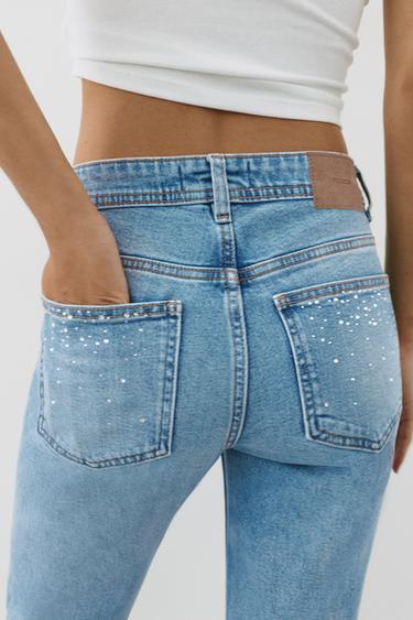 Rhinestone boot-cut jeans — Medium blue 2