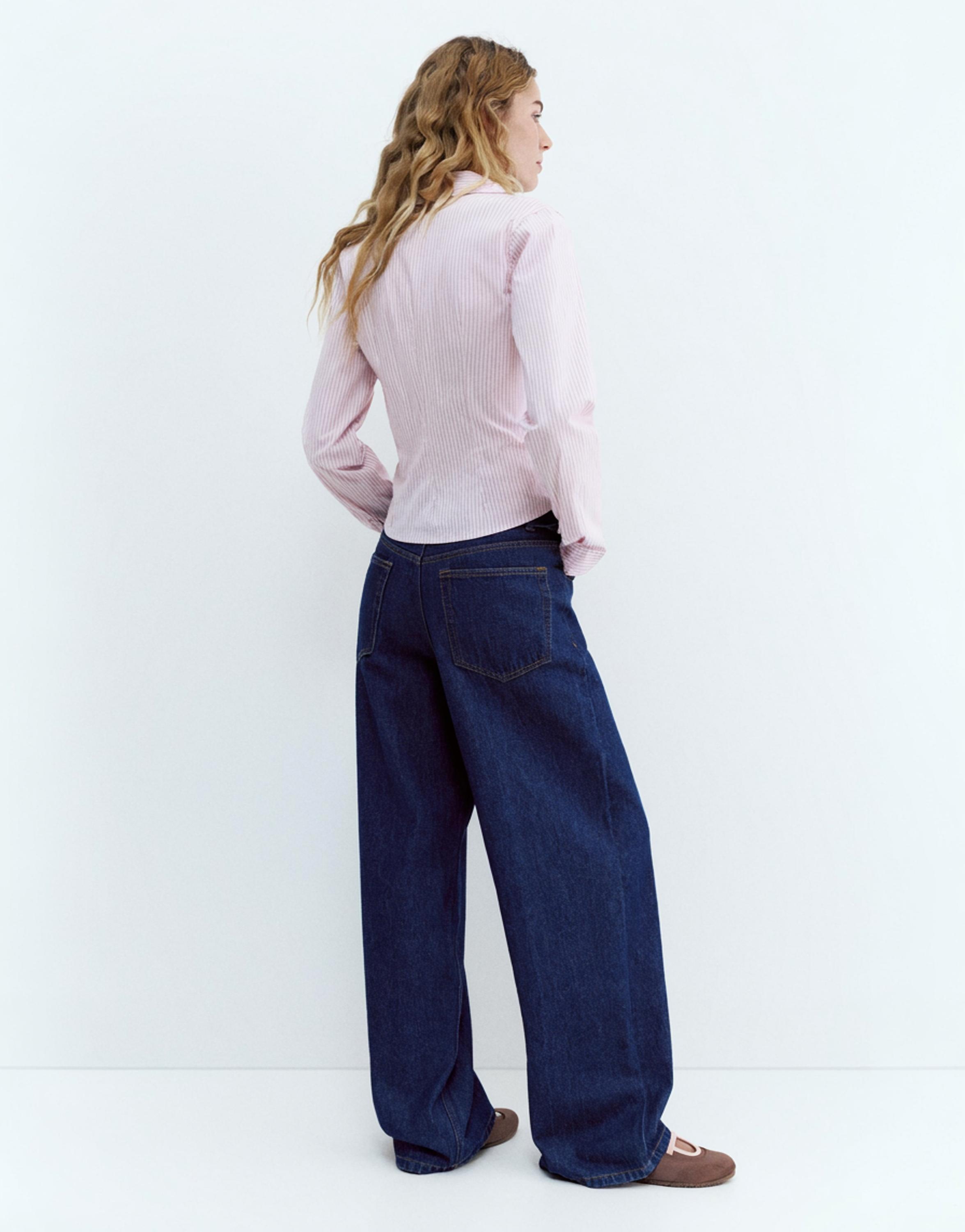 Poplin yırtmaçlı dar kesim gömlek - Görsel 160