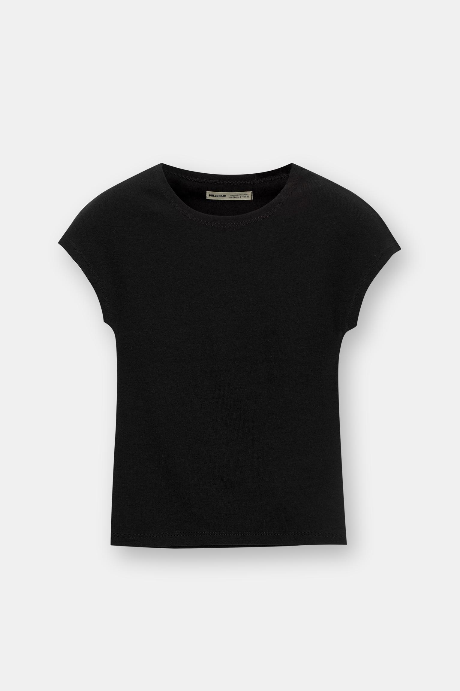 Fitted short sleeve T-shirt — Black
