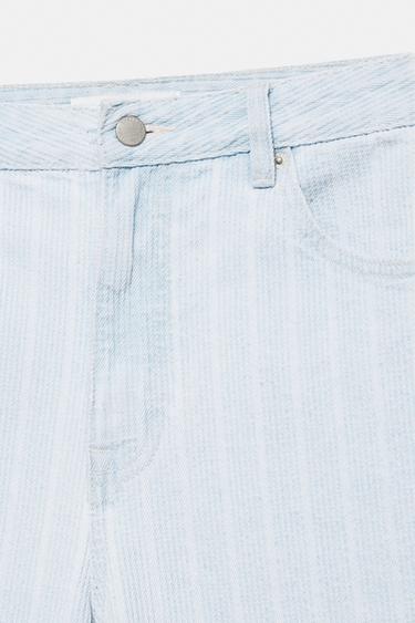 Standard fit jacquard denim Bermuda shorts — Pale blue 9