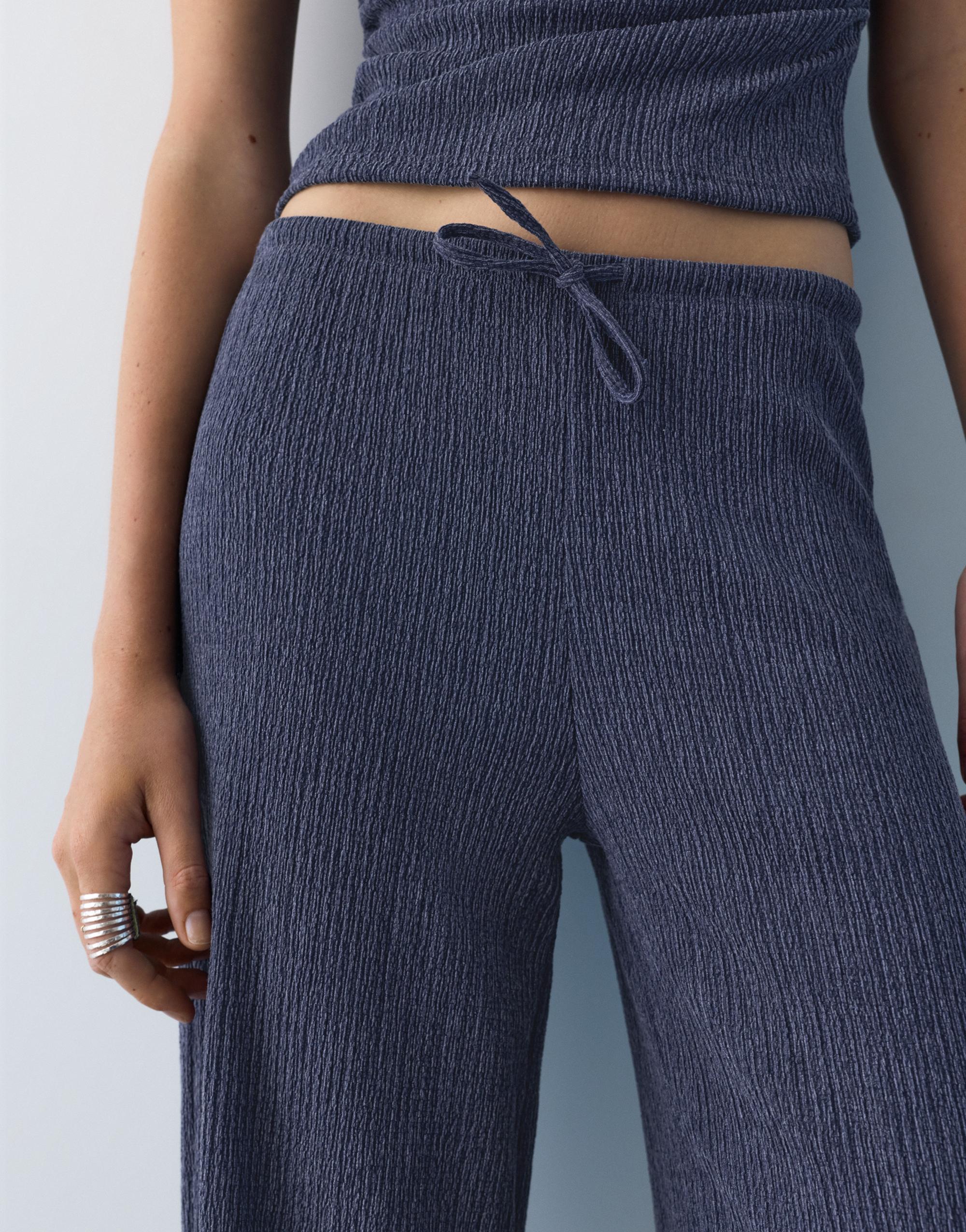 Bambula geniş paça pantolon - Görsel 12