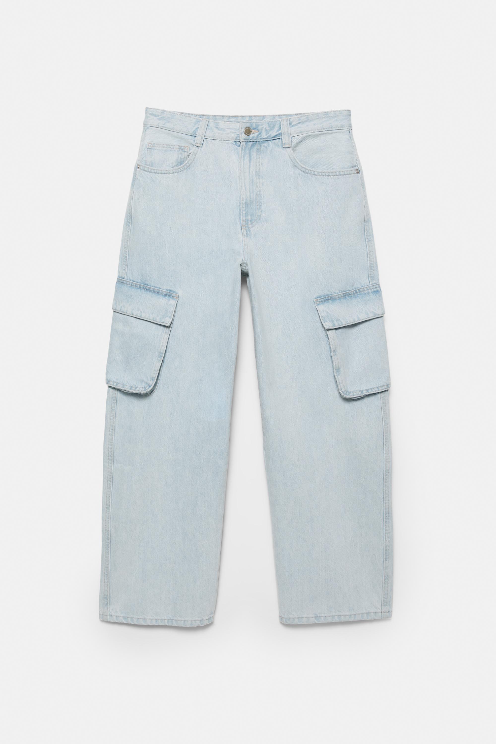 Baggy cargo jeans — Pale blue