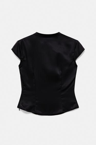 Satin fireman clasp shirt — Black 6