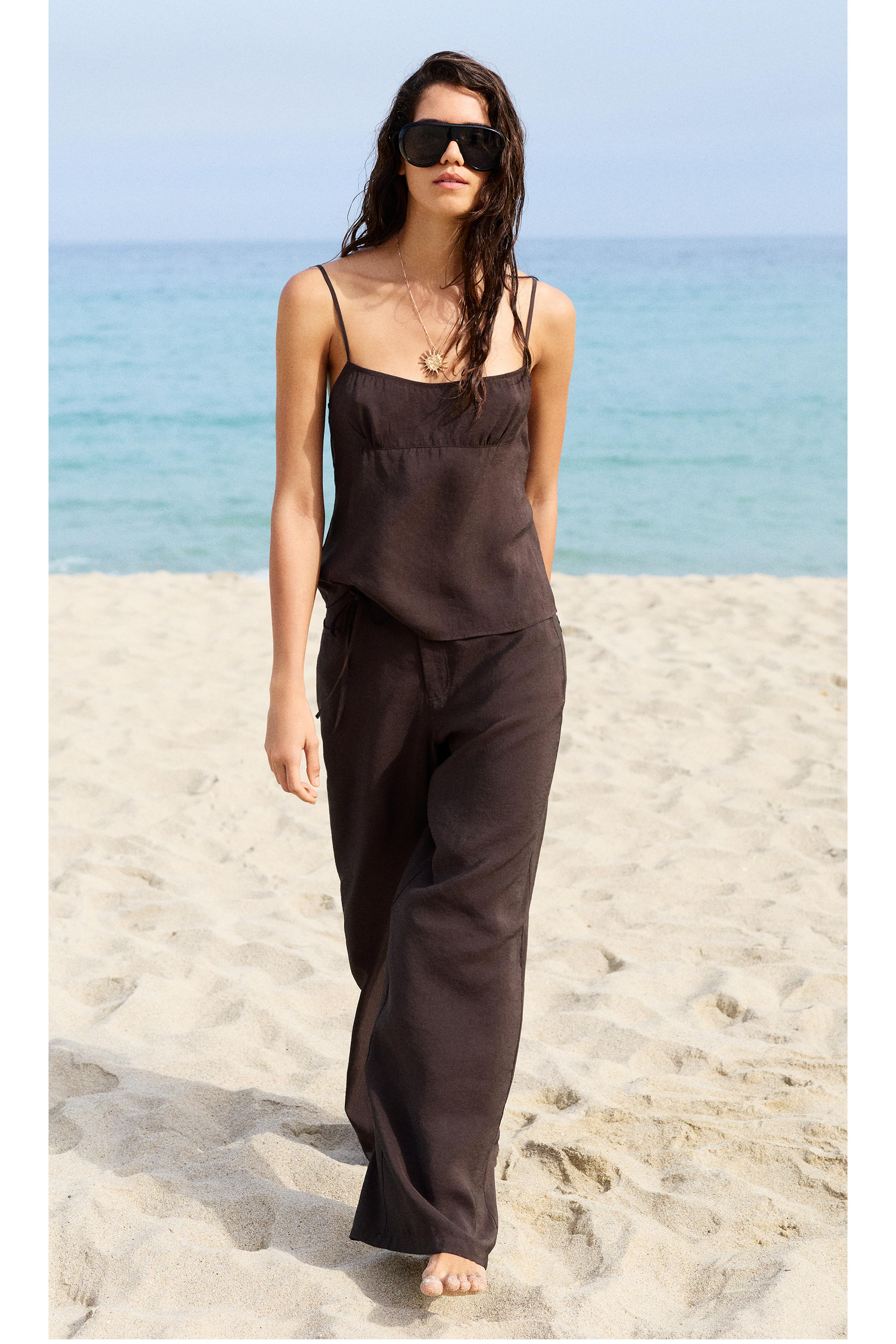 Flowing strappy top — Brown