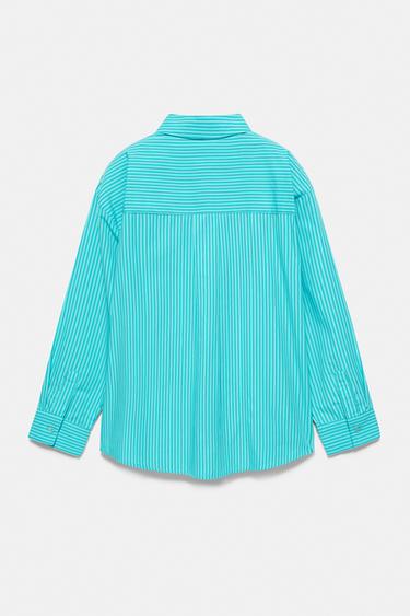 Oversize striped shirt — Turquoise 5