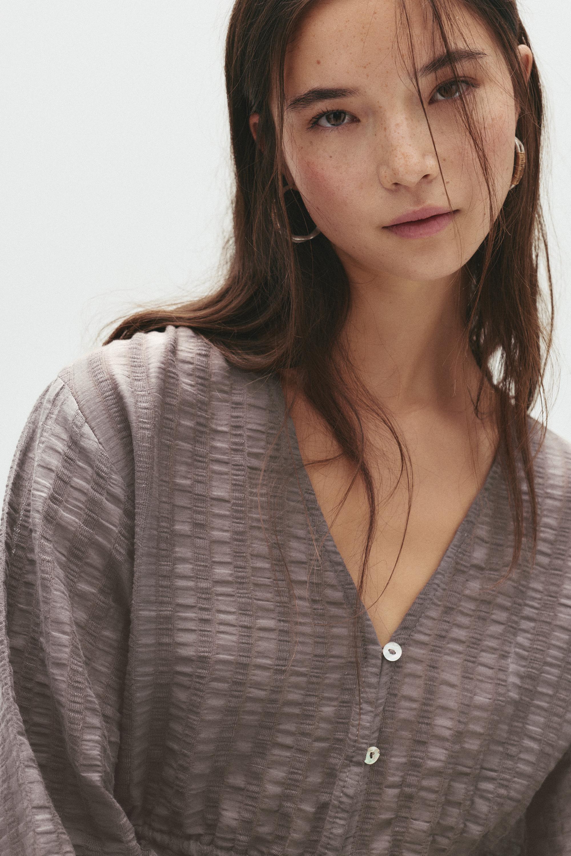 Strukturiertes Streifenhemd