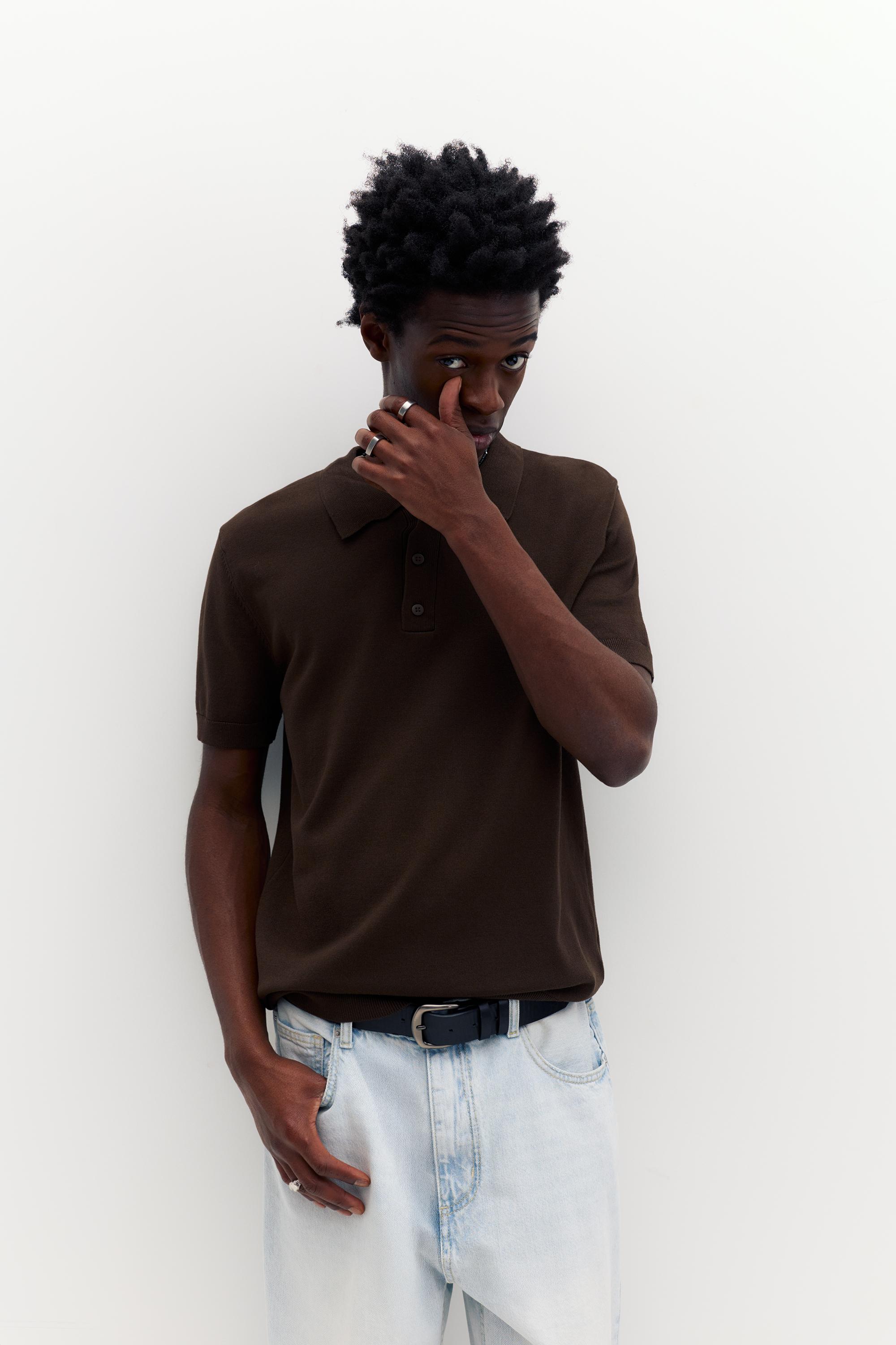 Kısa kollu örgü polo - Görsel 59