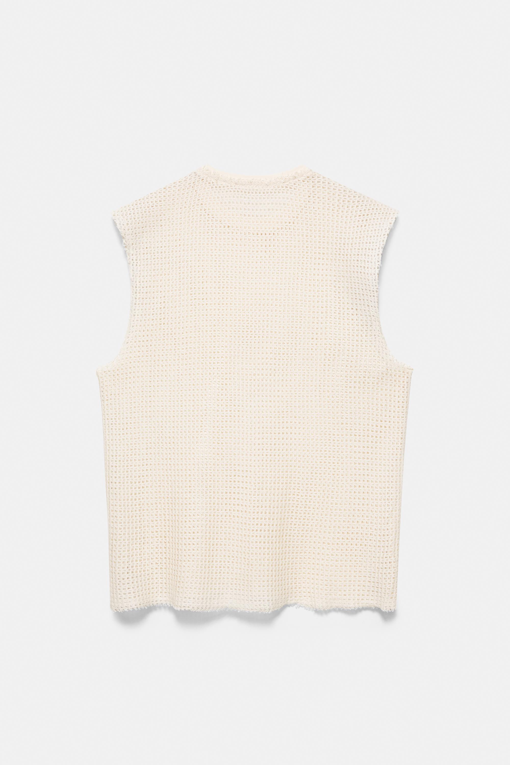 Mesh strappy top — Off white