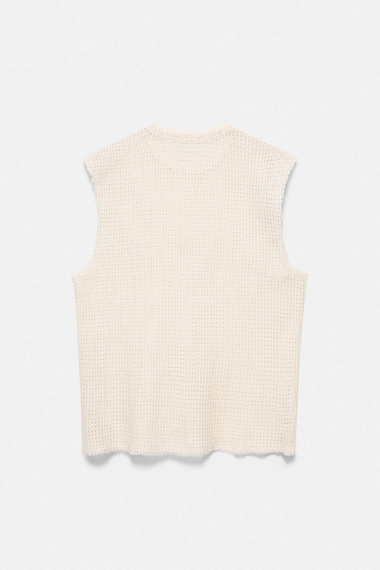 Mesh strappy top — Off white