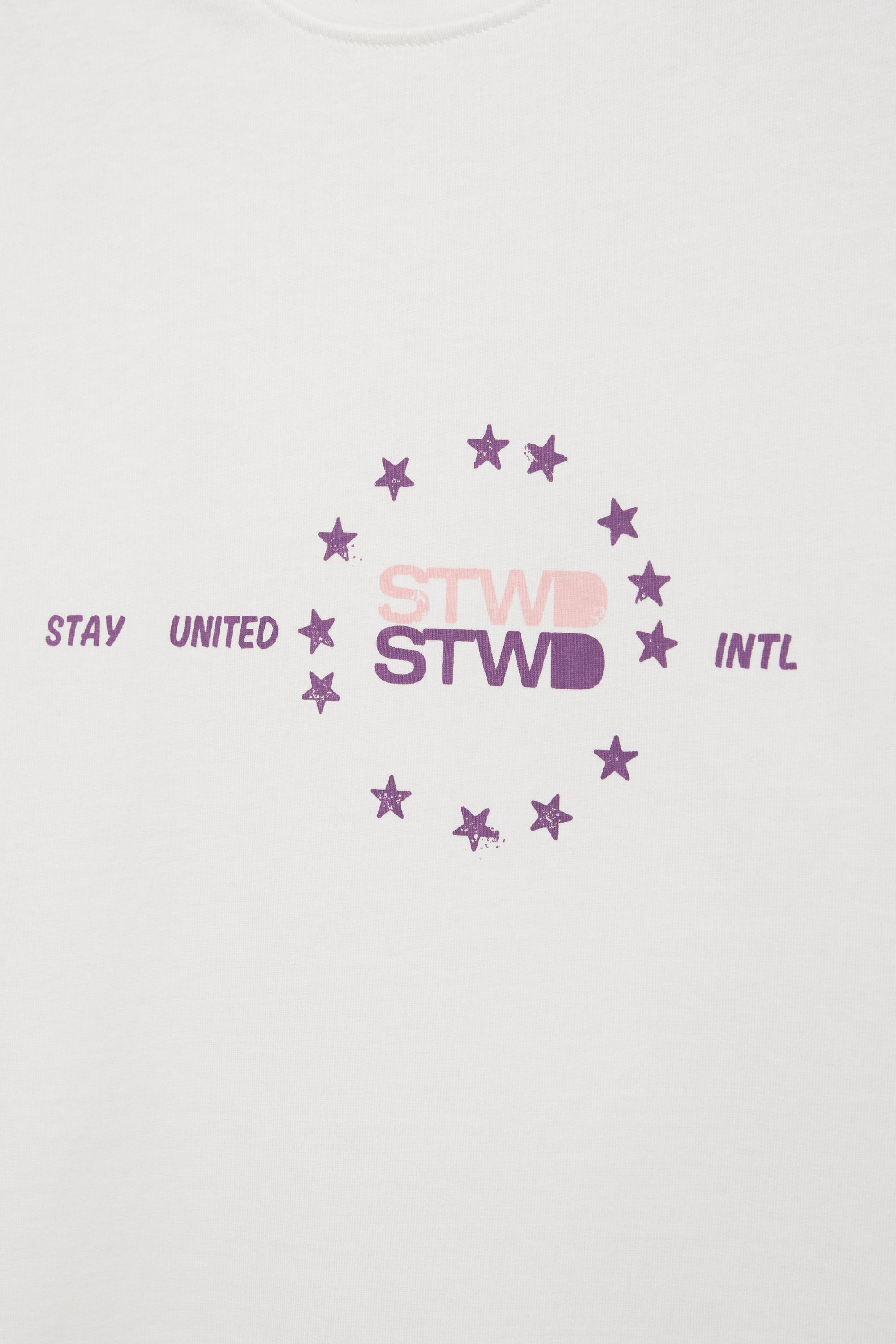 STWD yıldız baskılı t-shirt - Görsel 5