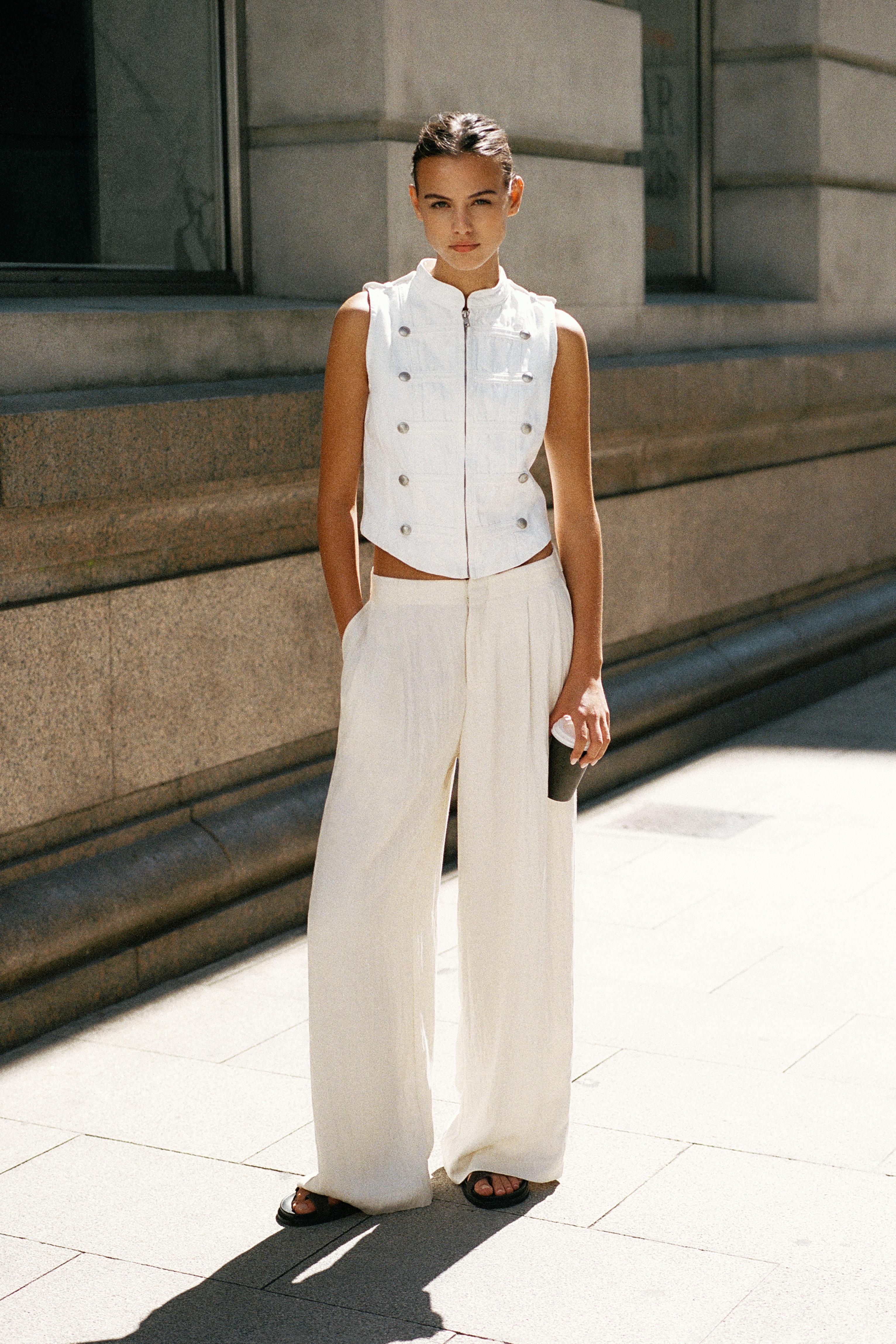 Darted smart trousers — Ecru