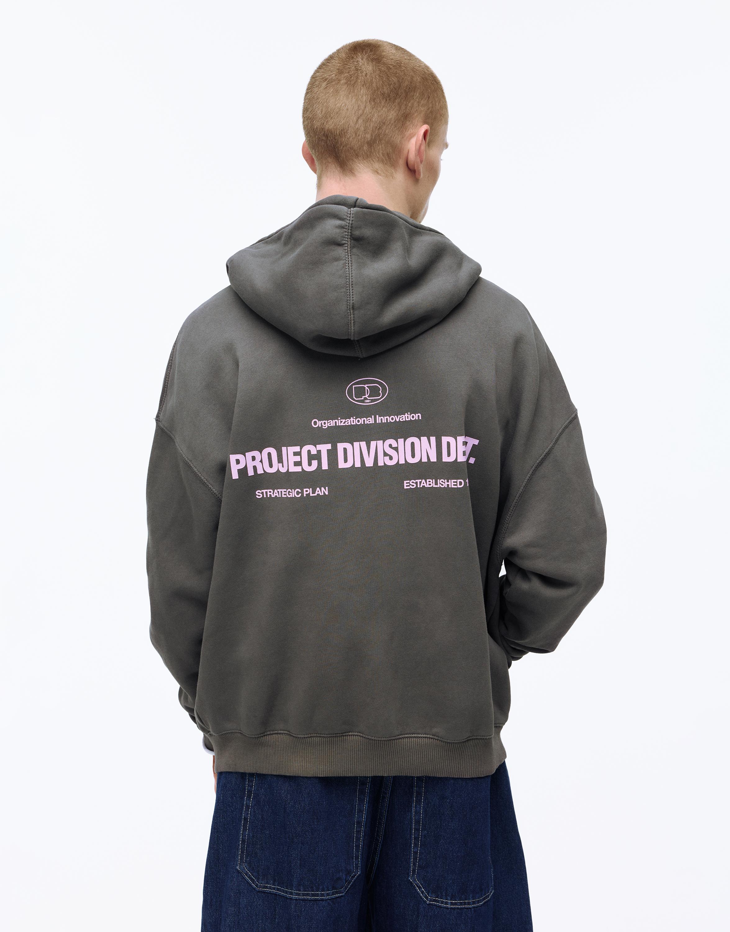 Fermuarlı kapüşonlu bol sweatshirt - Görsel 11