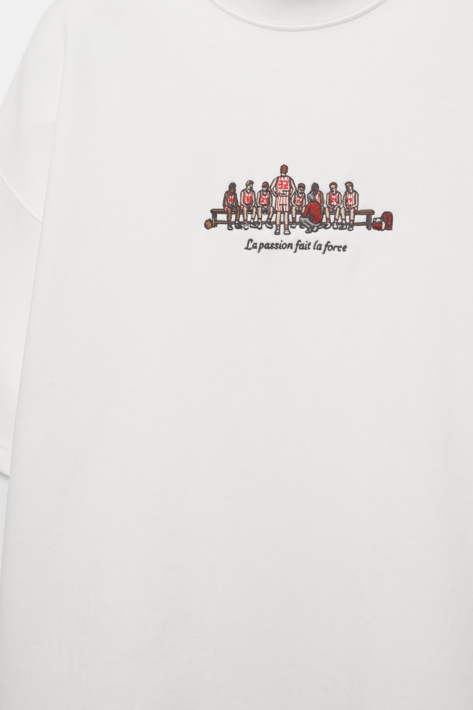 Kısa kollu nakışlı sweatshirt - Görsel 5