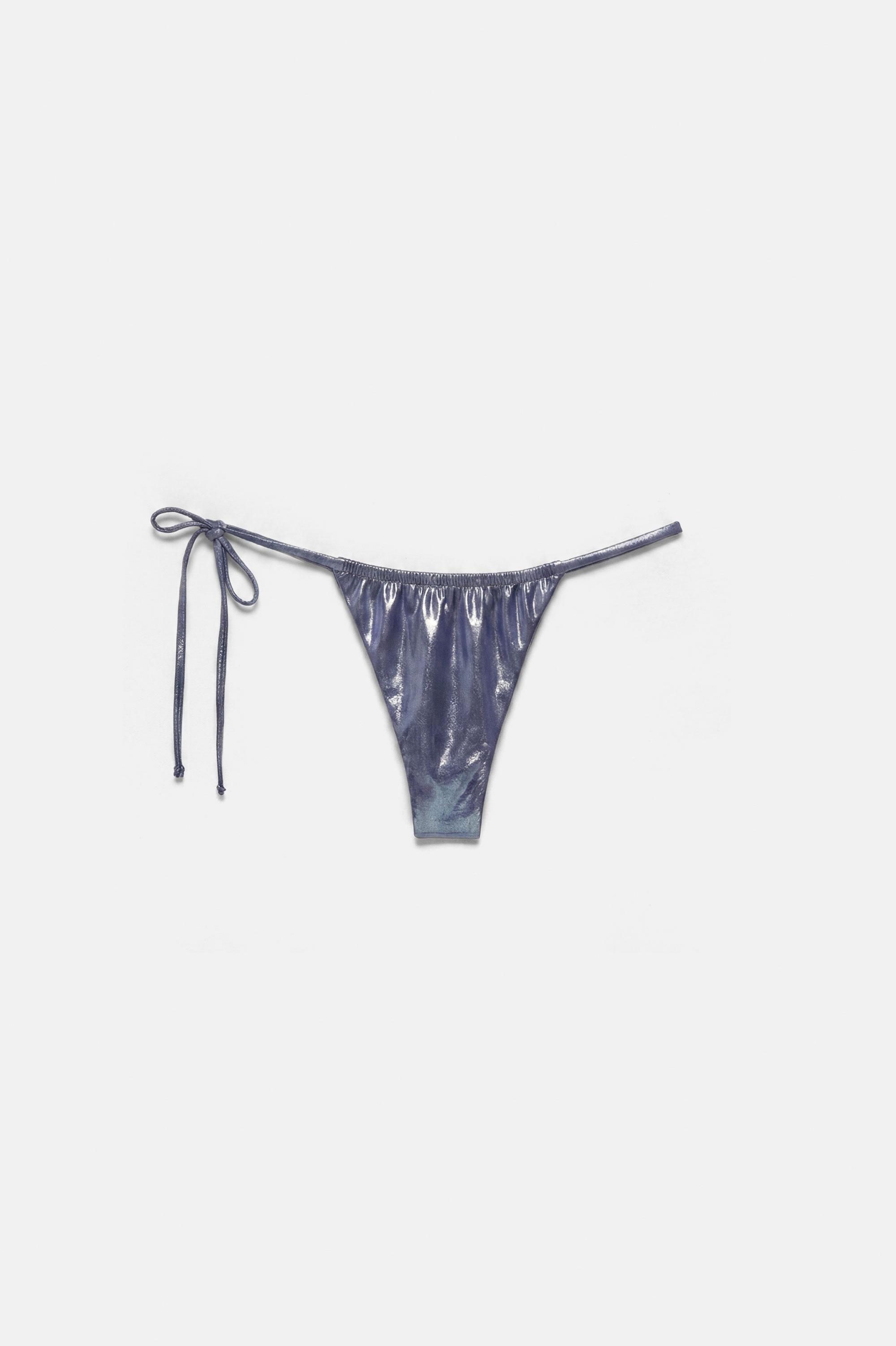 Bikini bottoms with side tie — Blue
