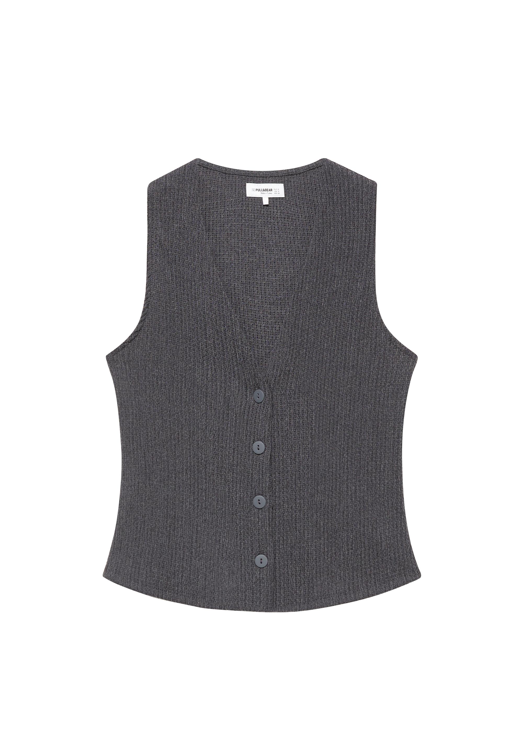 Crepe vest — Anthracite grey