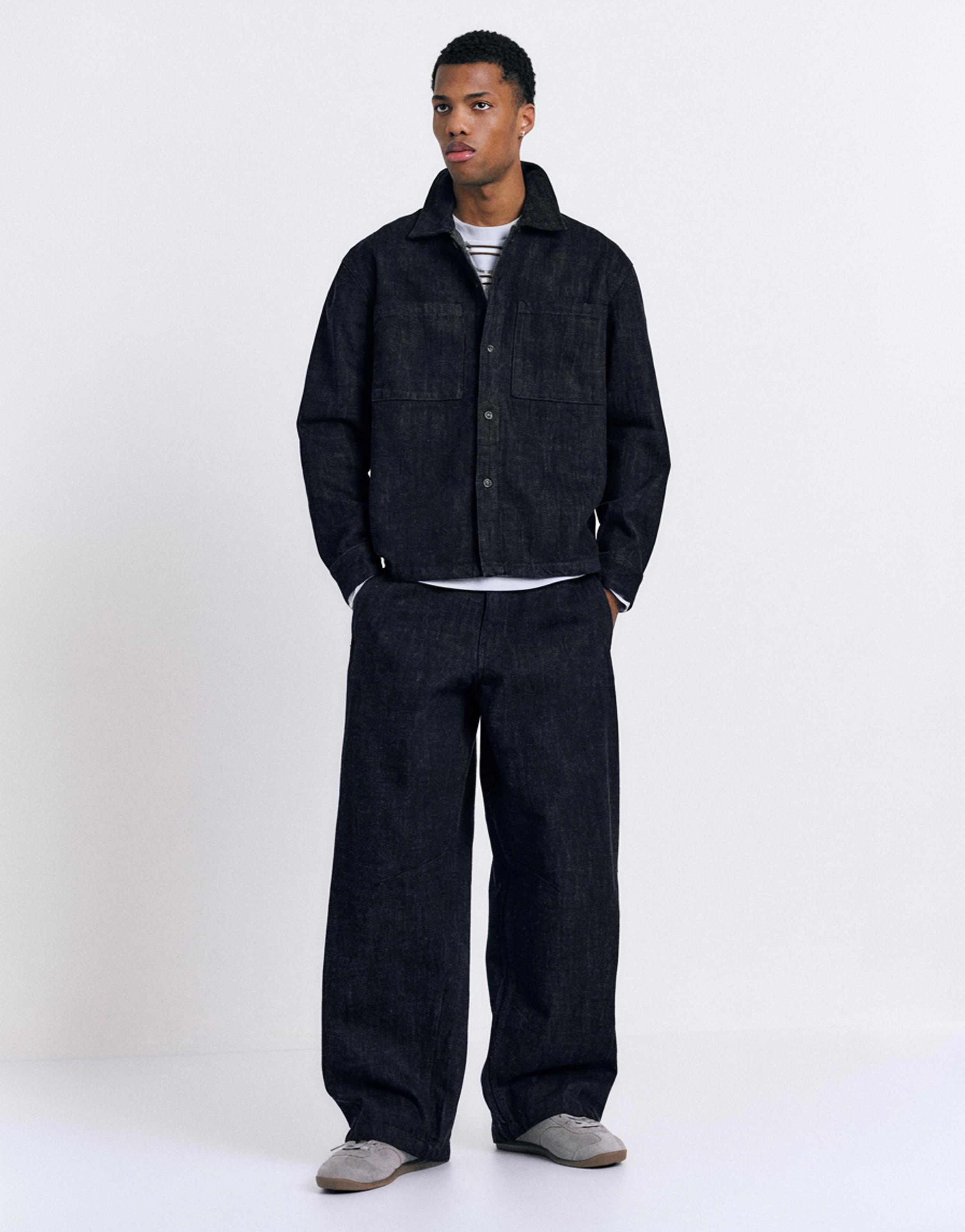 Cepli denim ince ceket - Görsel 14