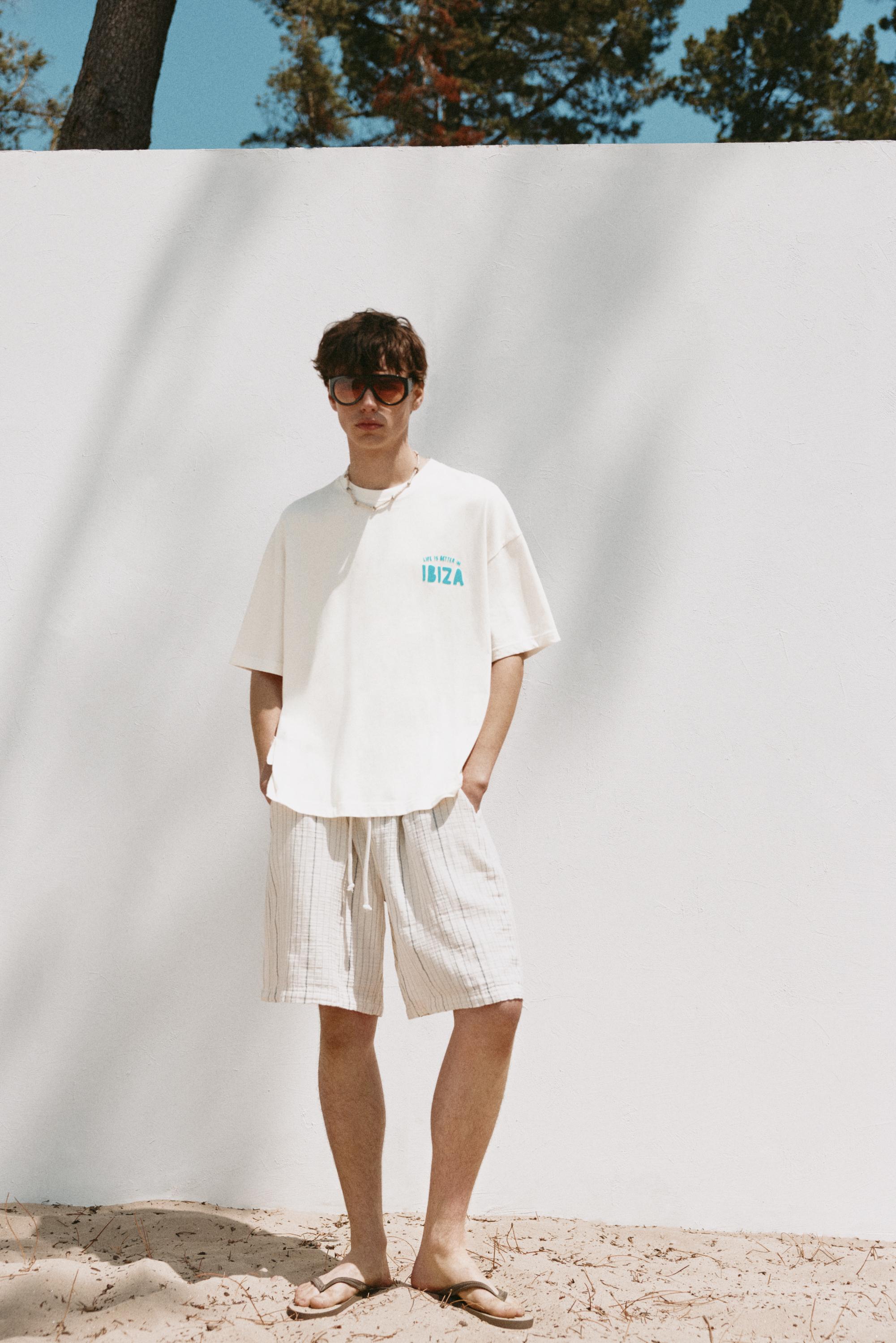 Ibiza graphic boxy-fit T-shirt — White
