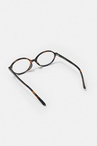 Oval blue light filter glasses — Brown 4