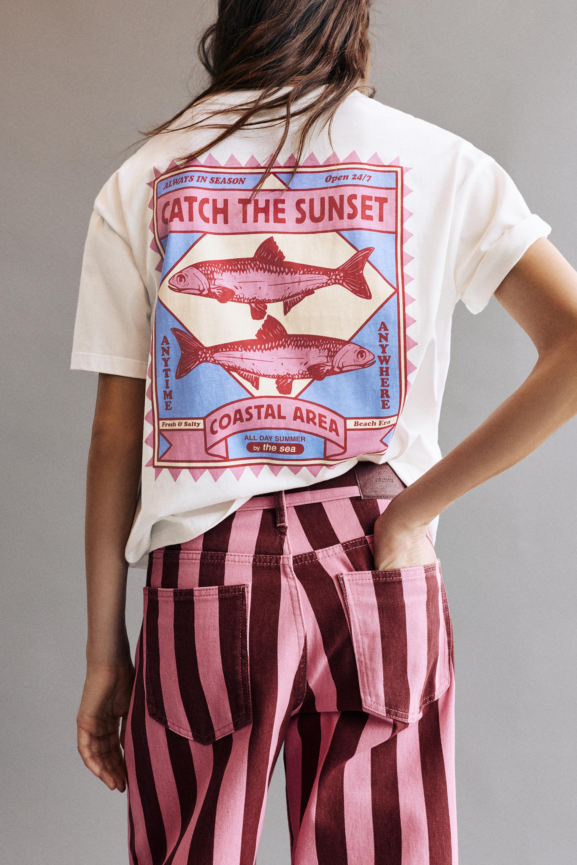 Fish graphic T-shirt — White