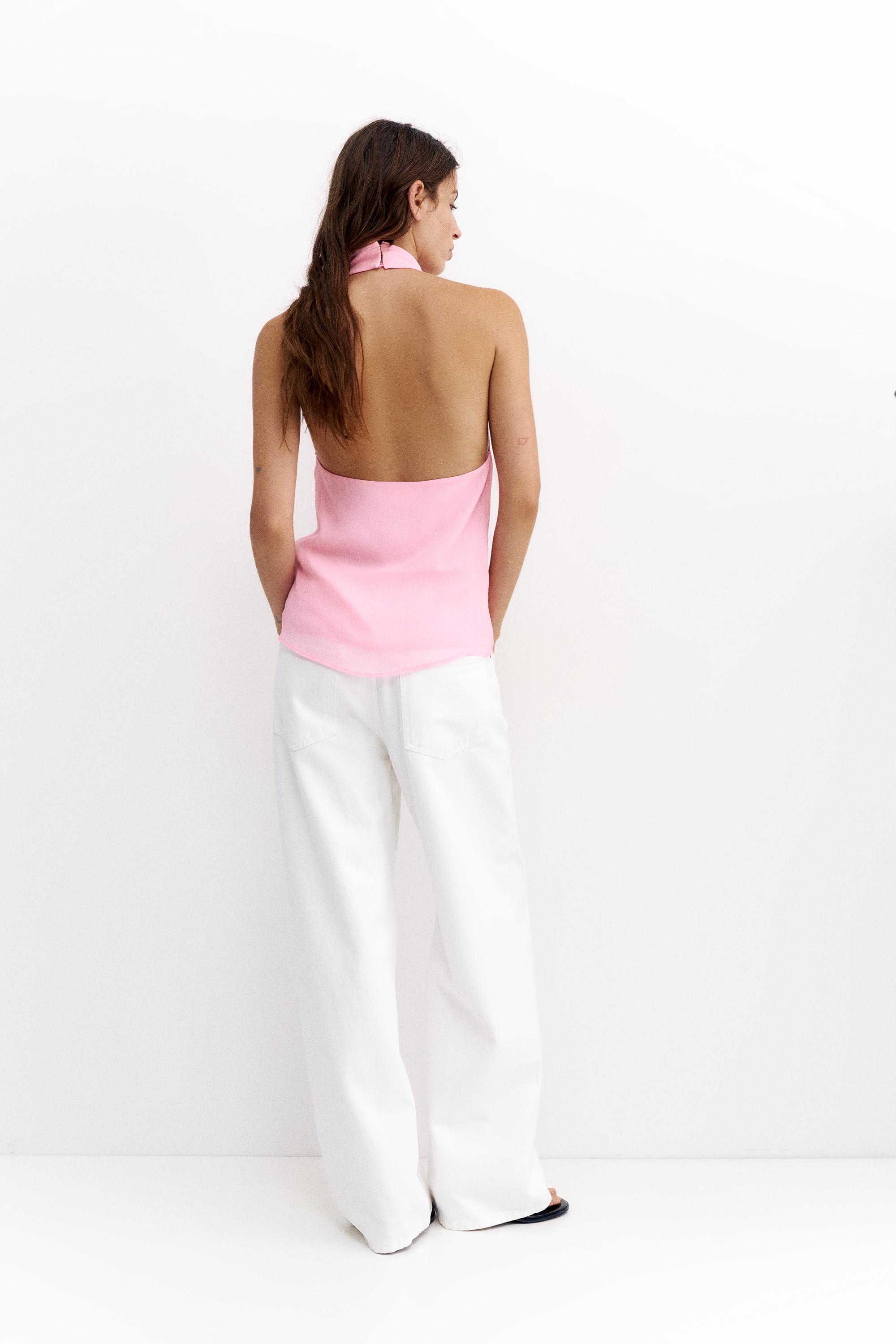 Flowing halter top — Pink