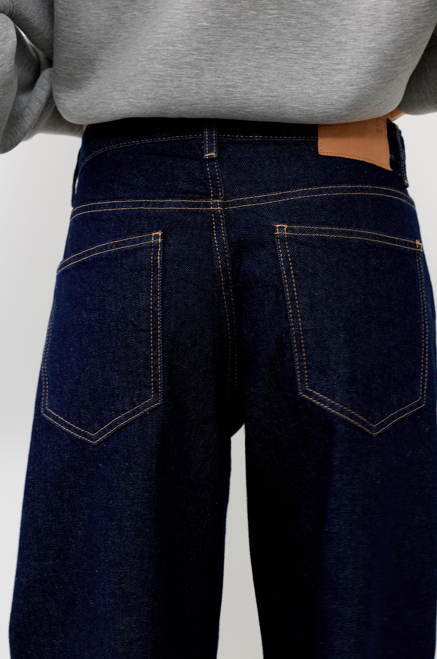 Low-rise barrel jeans — Navy