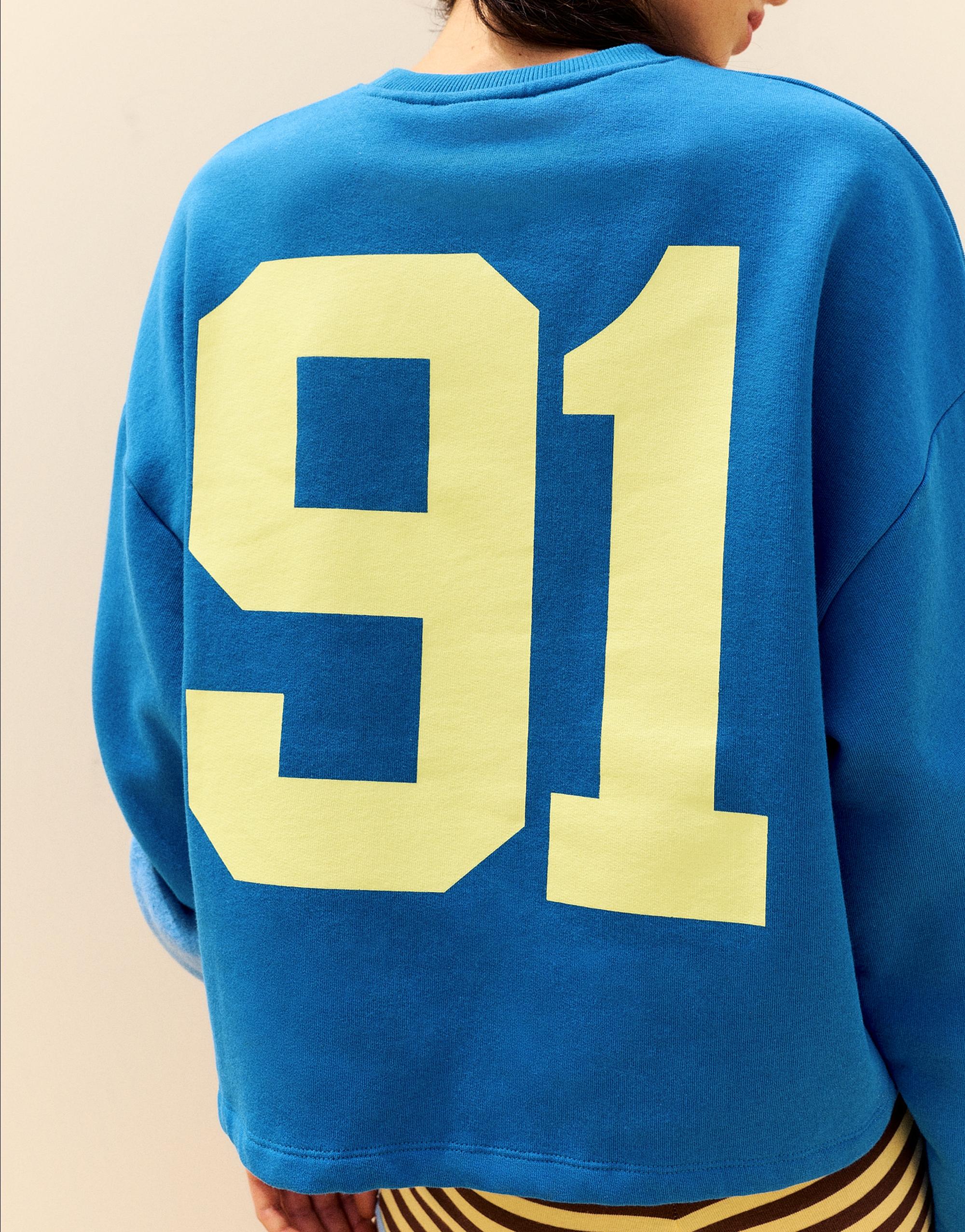 91 graphic relaxed fit sweatshirt — Blue