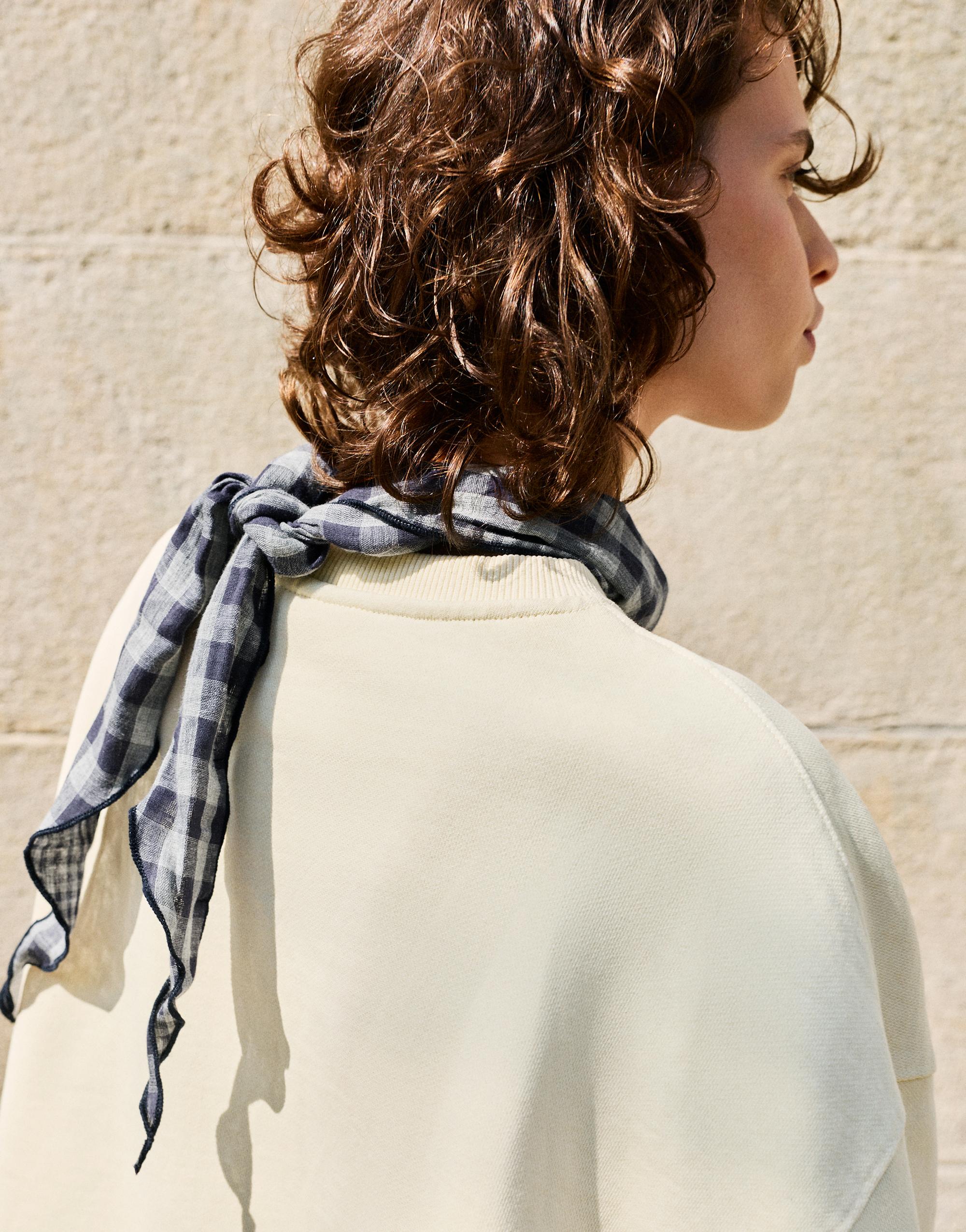 Check-print bandana — Blue