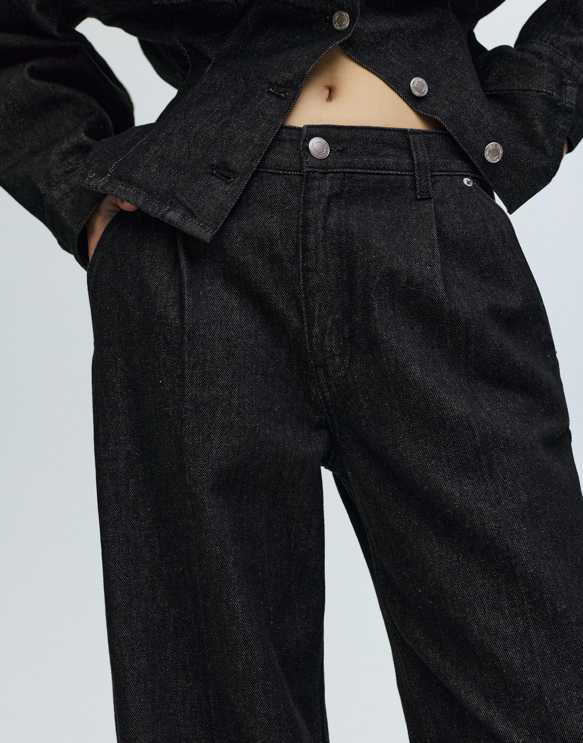 Relaxed fit wide-leg jeans — Black