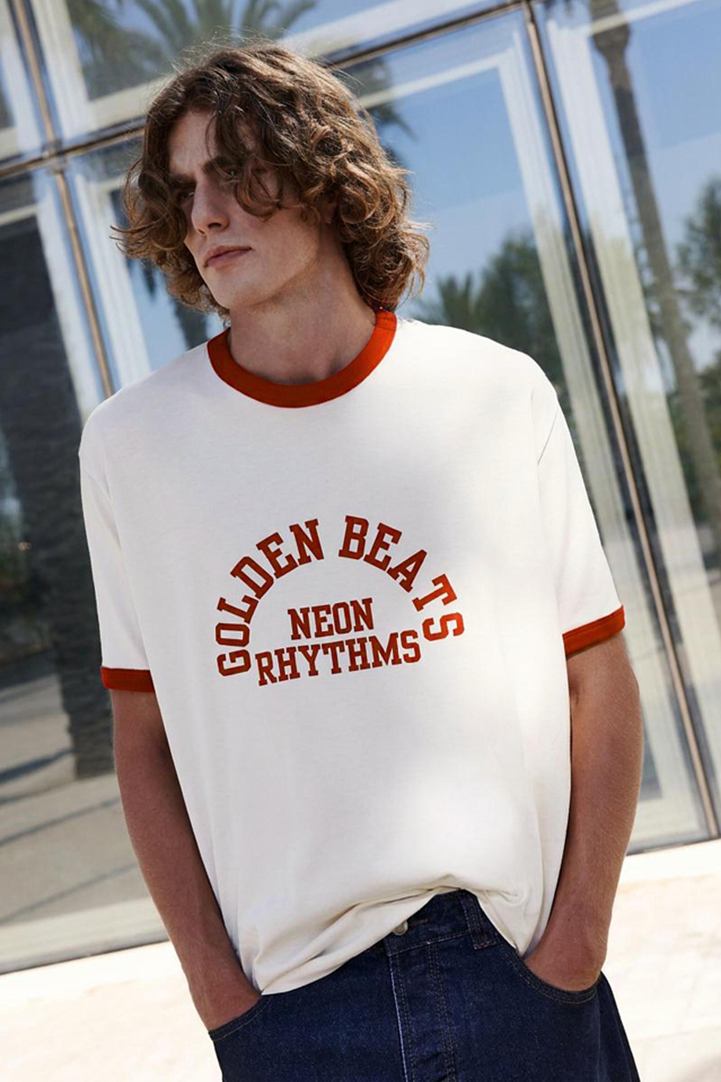 Ribbed graphic T-shirt — Red