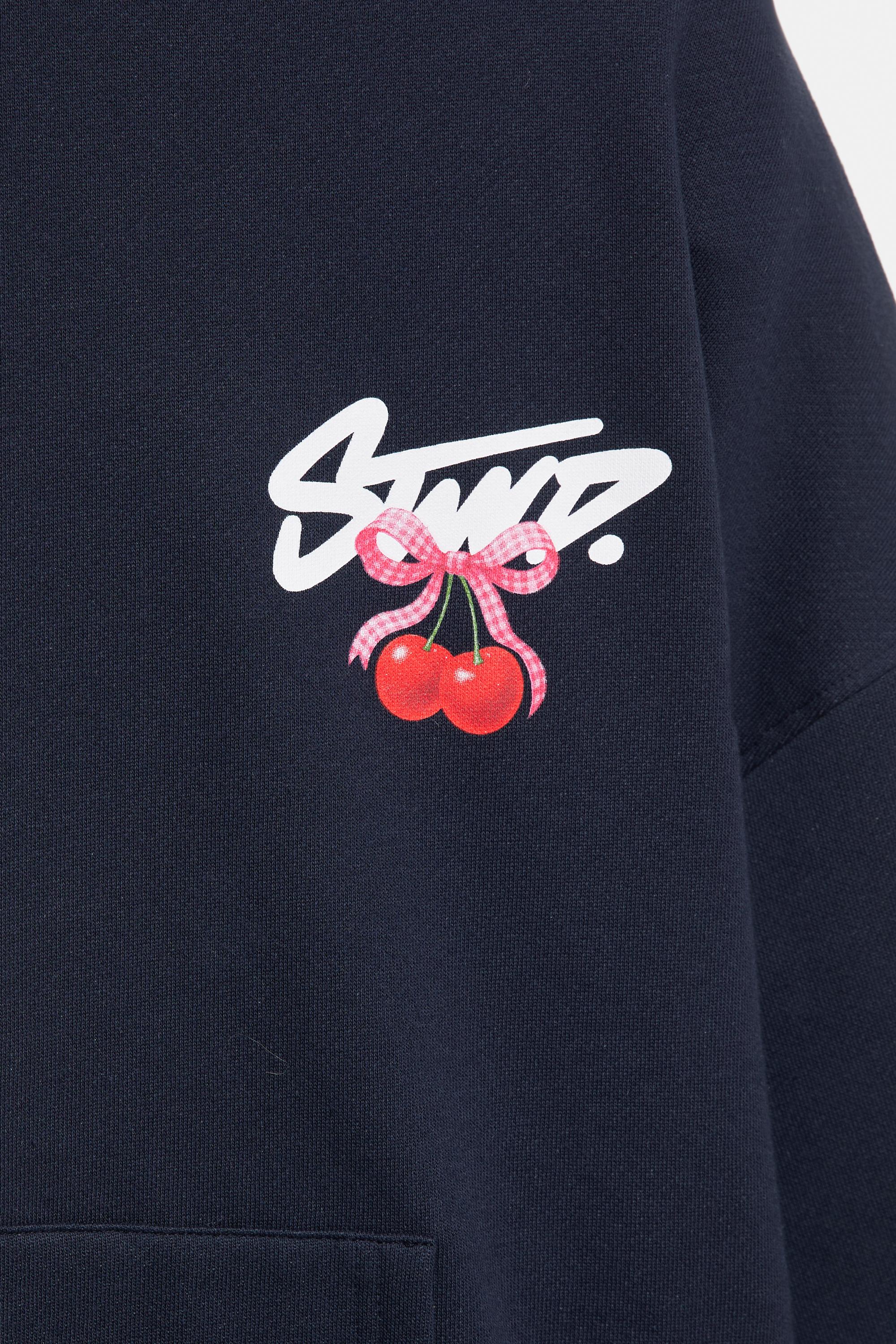 Kapüşonlu STWD kirazlı sweatshirt - Görsel 2