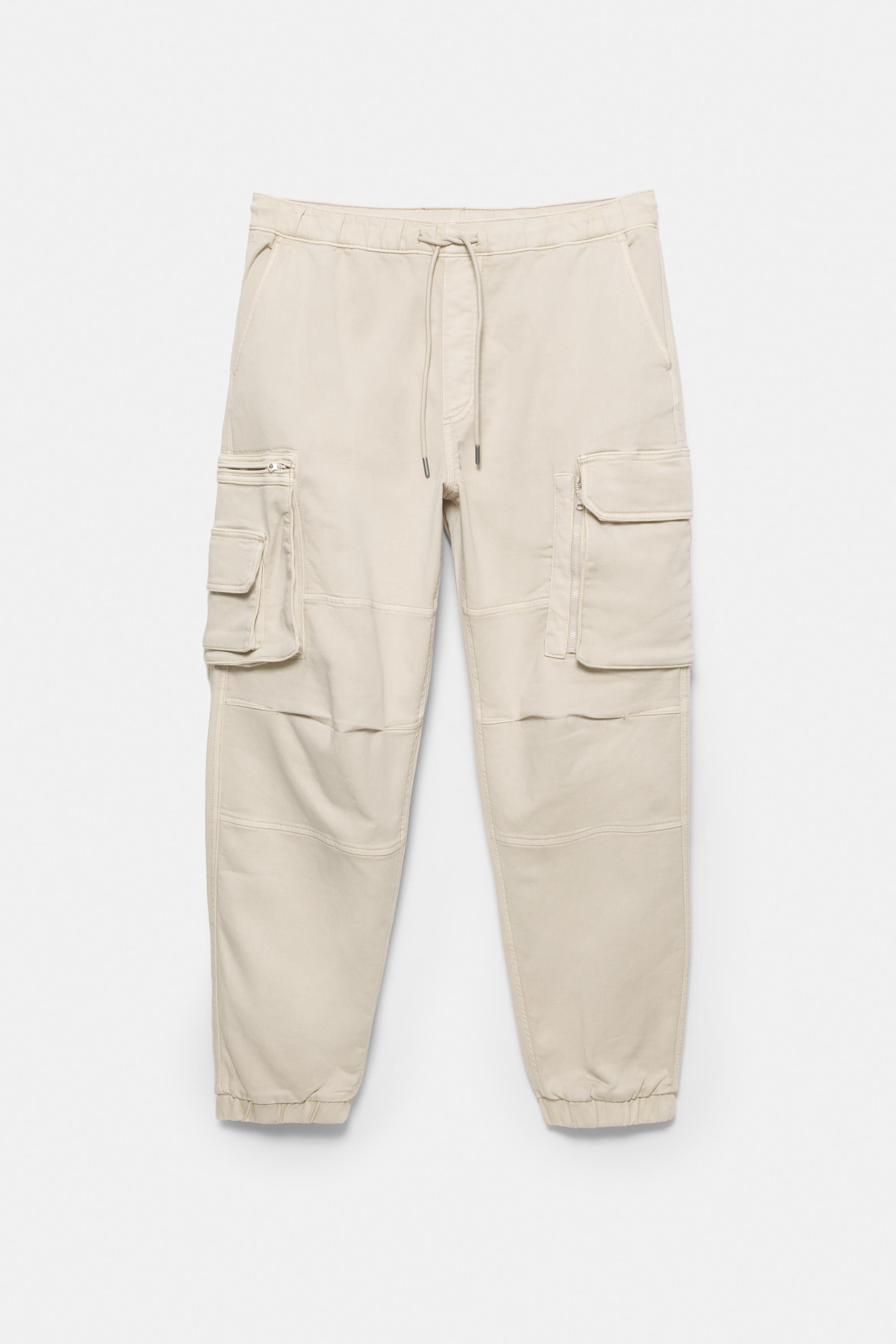 Multi-pocket comfort jogger trousers — Beige