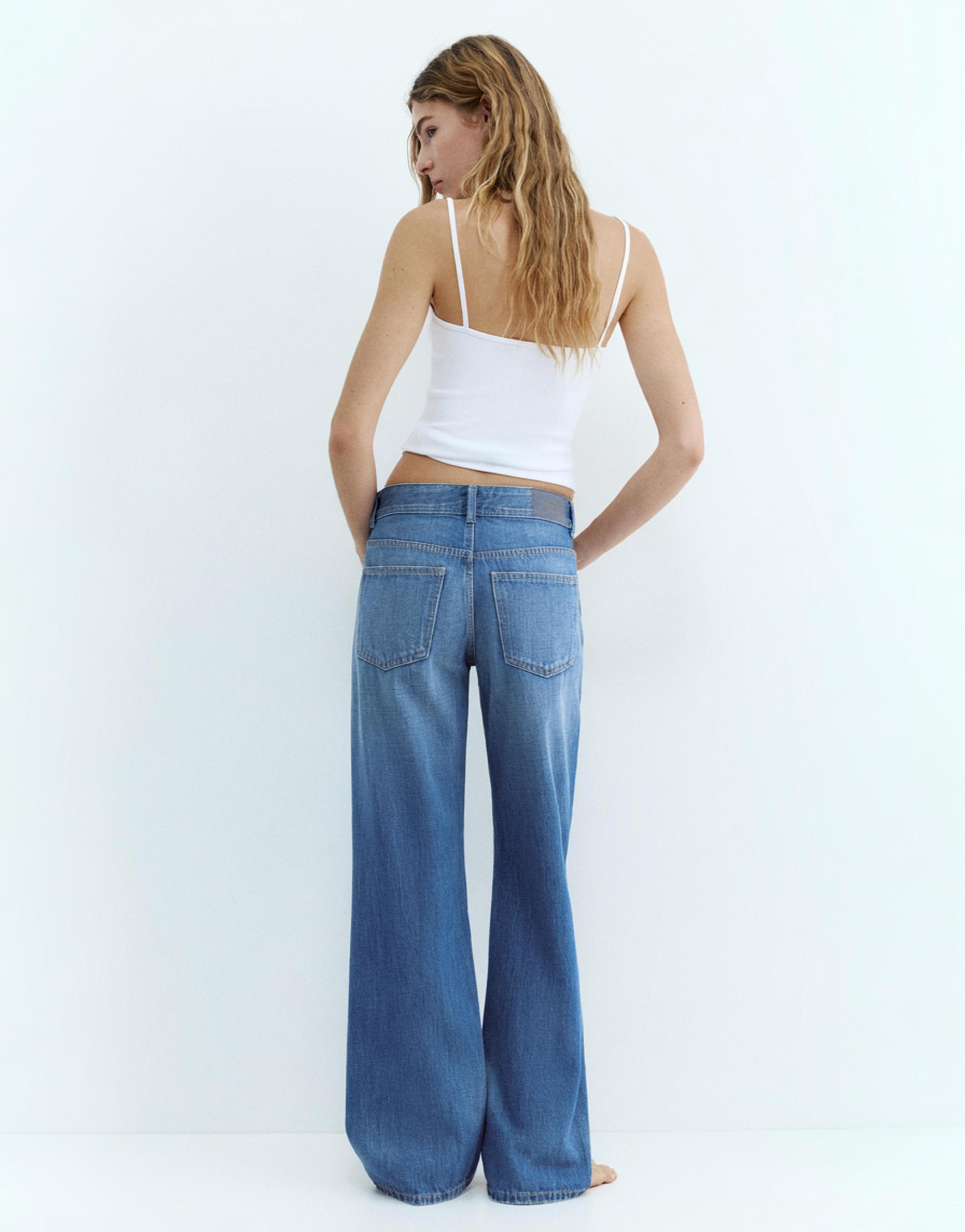 Low-rise straight-leg jeans — Ocean