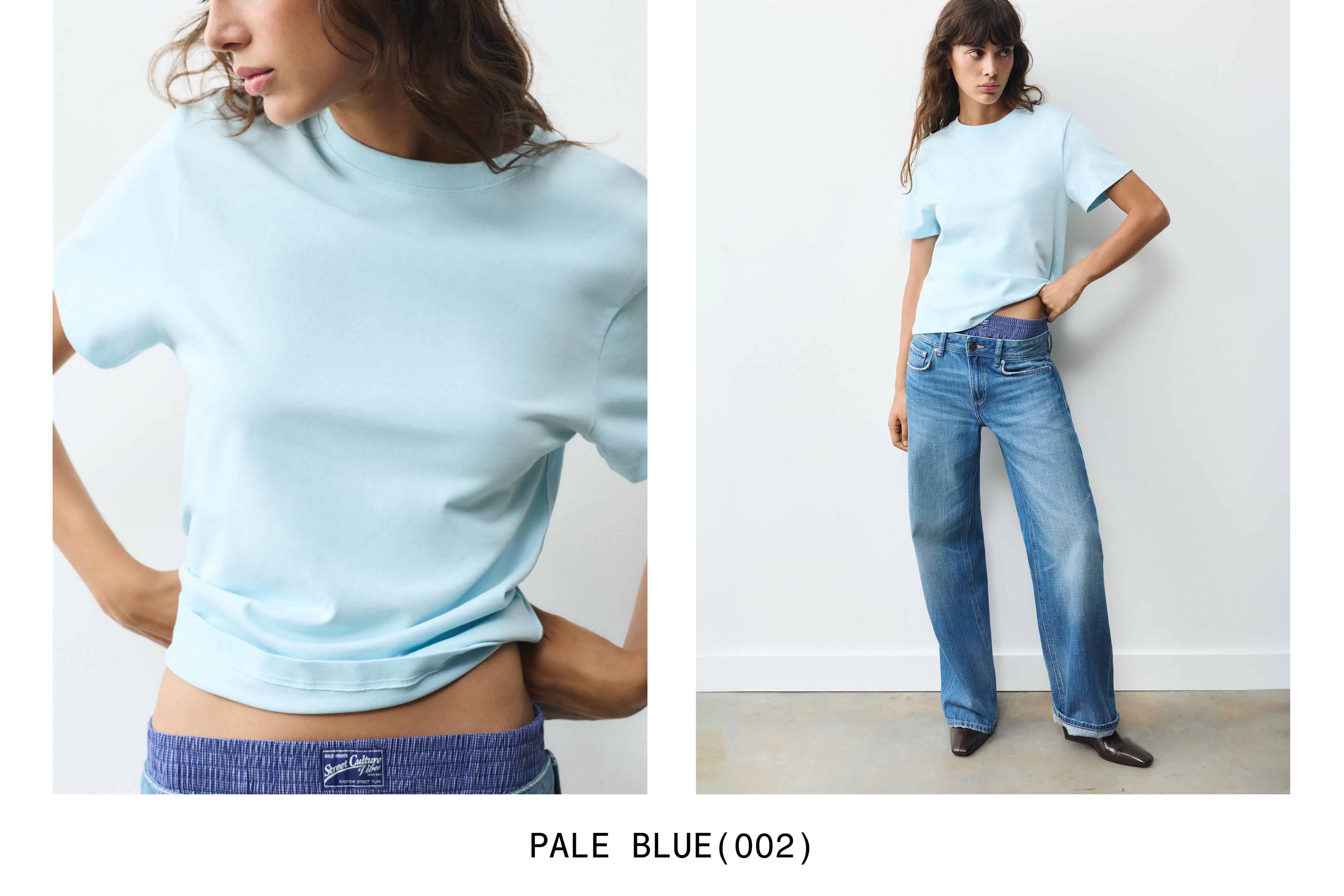 Short sleeve T-shirt 100% cotton — Pale blue