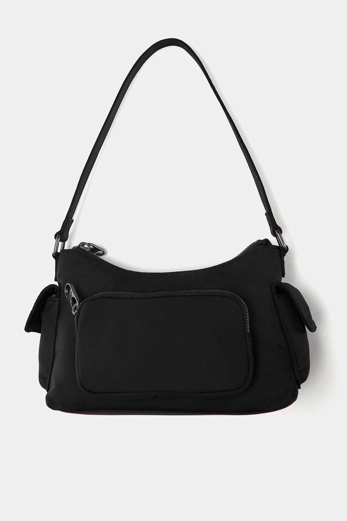 Nylon-effect shoulder bag with pockets - pull&bear 