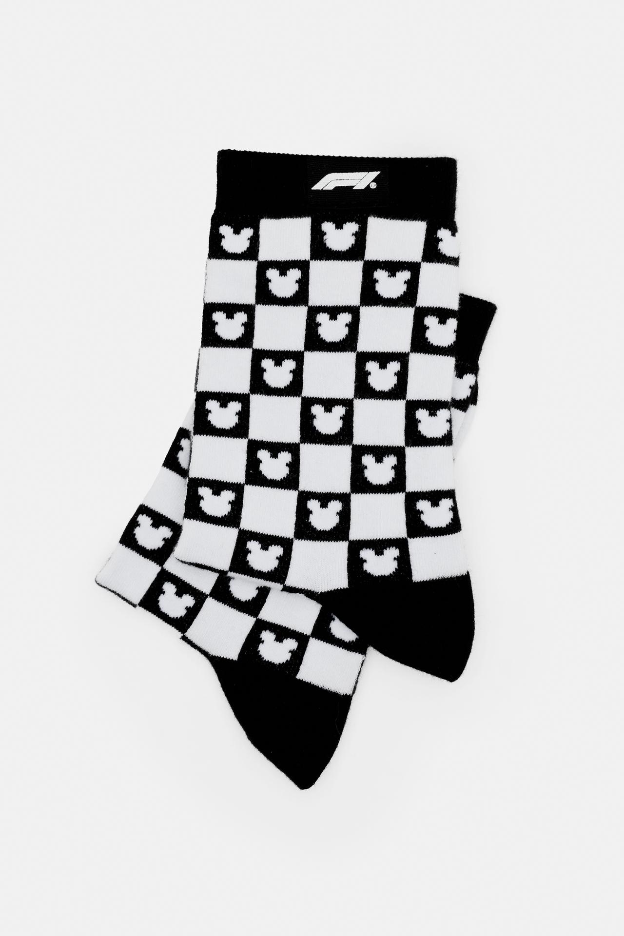 Disney x F1 checkered socks — Black