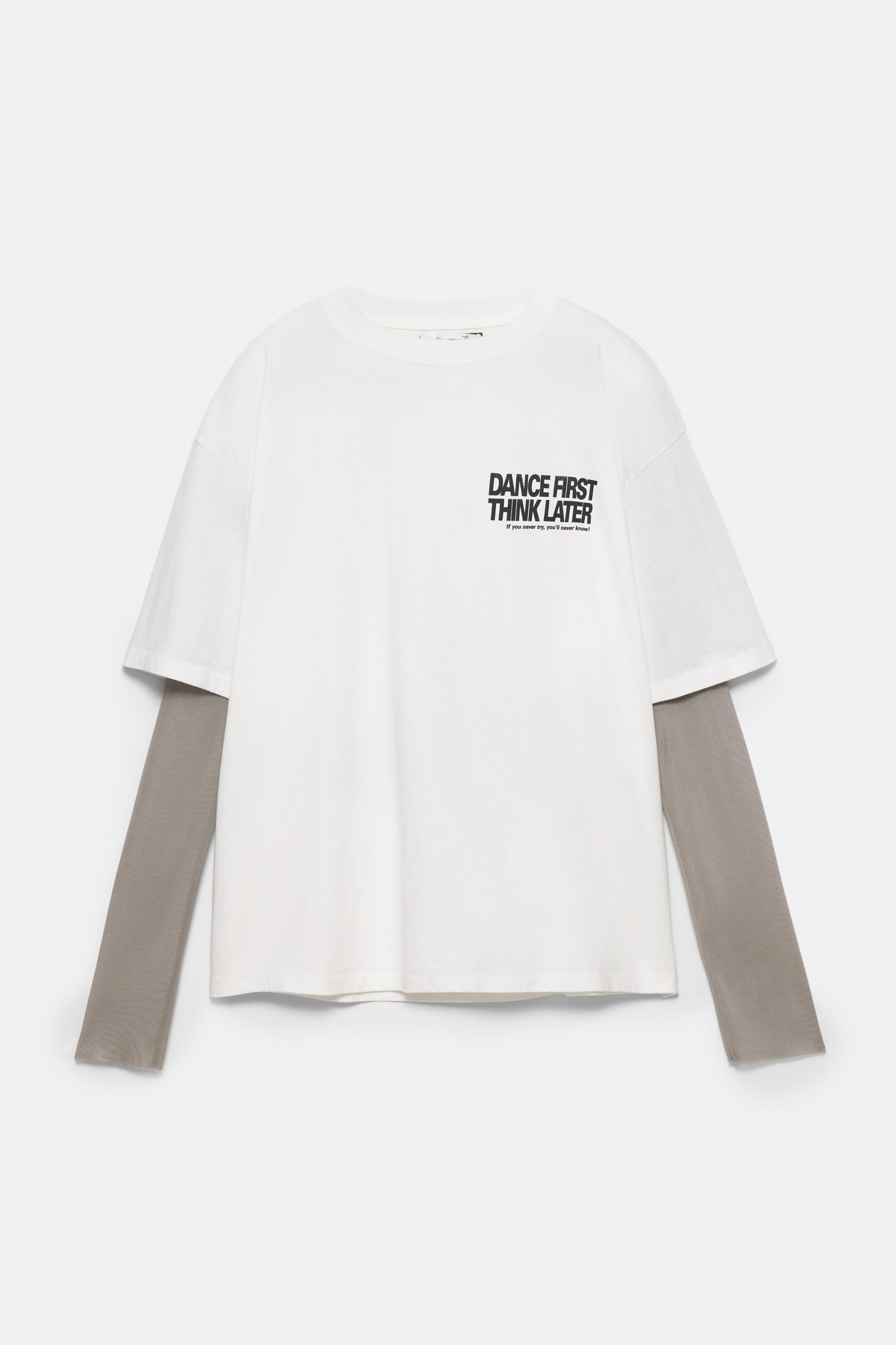 Double sleeve T-shirt with slogan — Ice