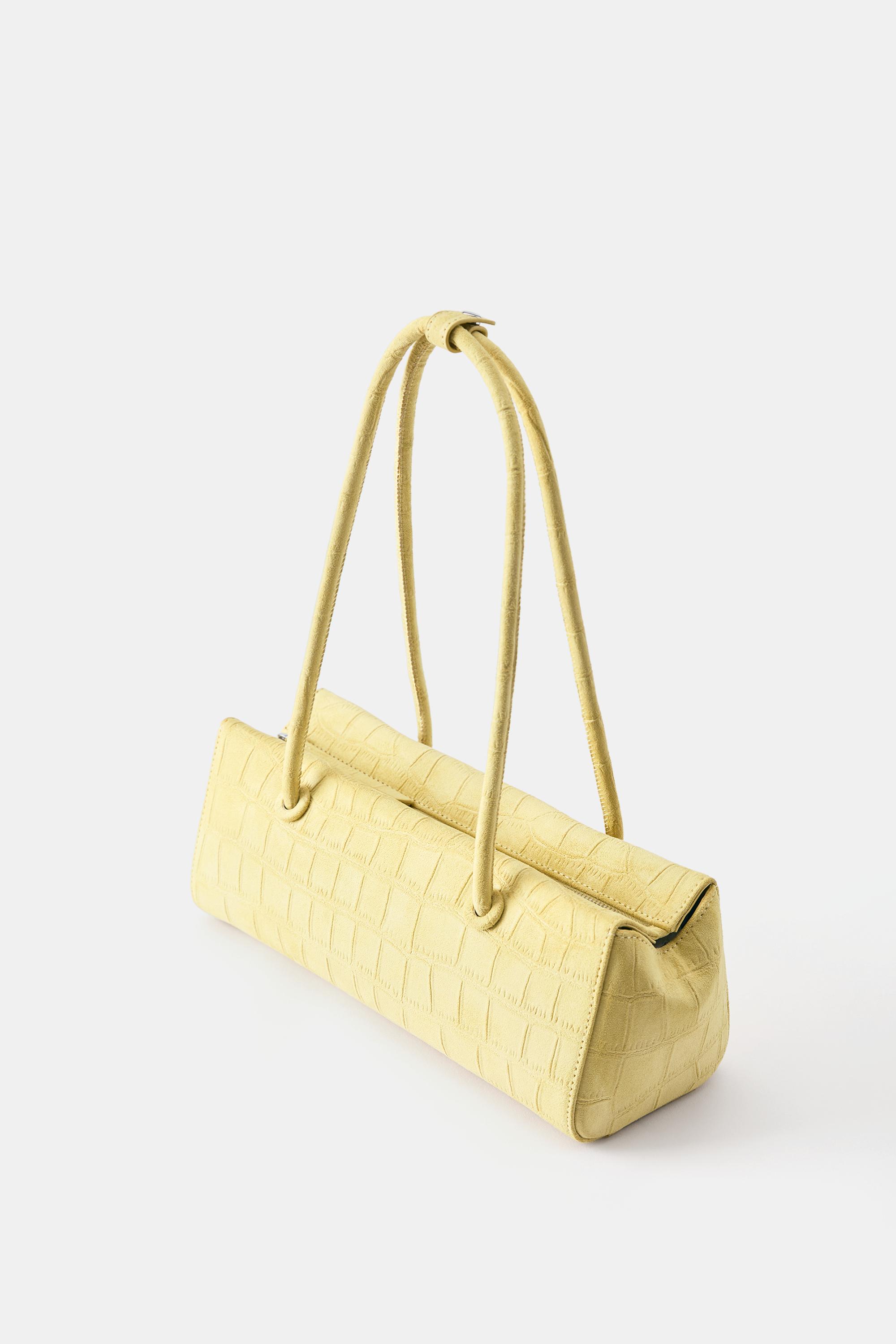 Textured shoulder bag — Yellow