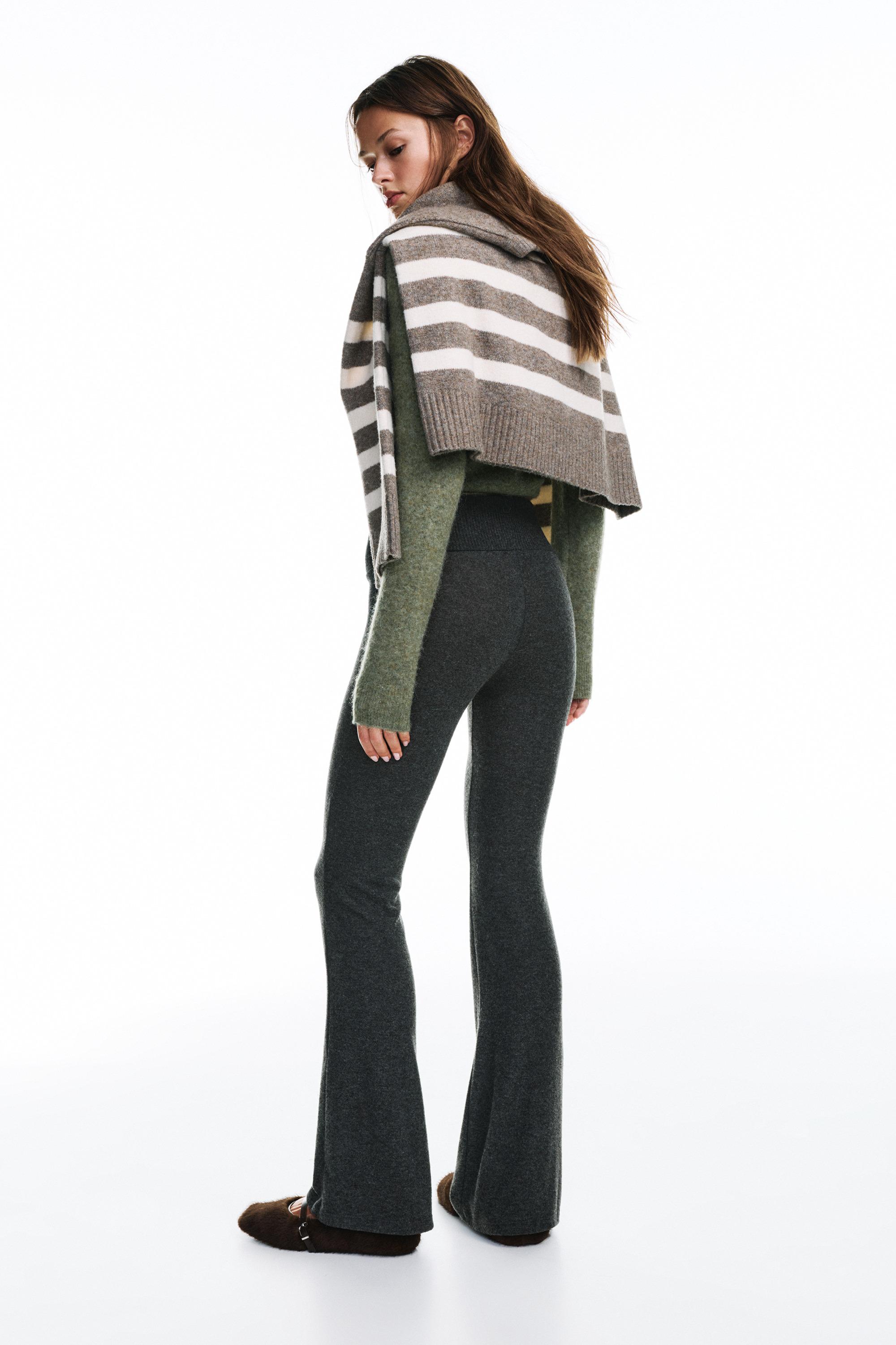 Soft touch flared trousers — Dark grey