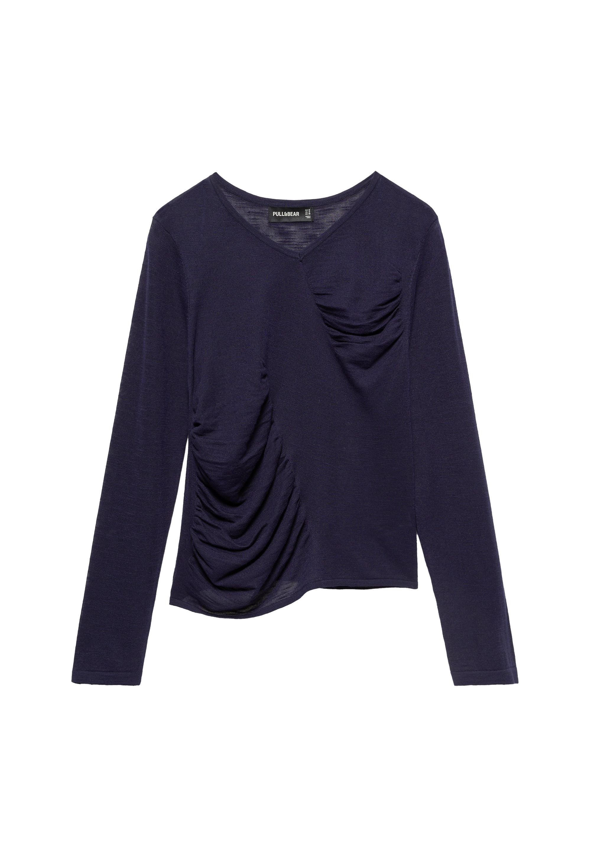 Pull&Bear İnce büzgülü kazak görsel 4