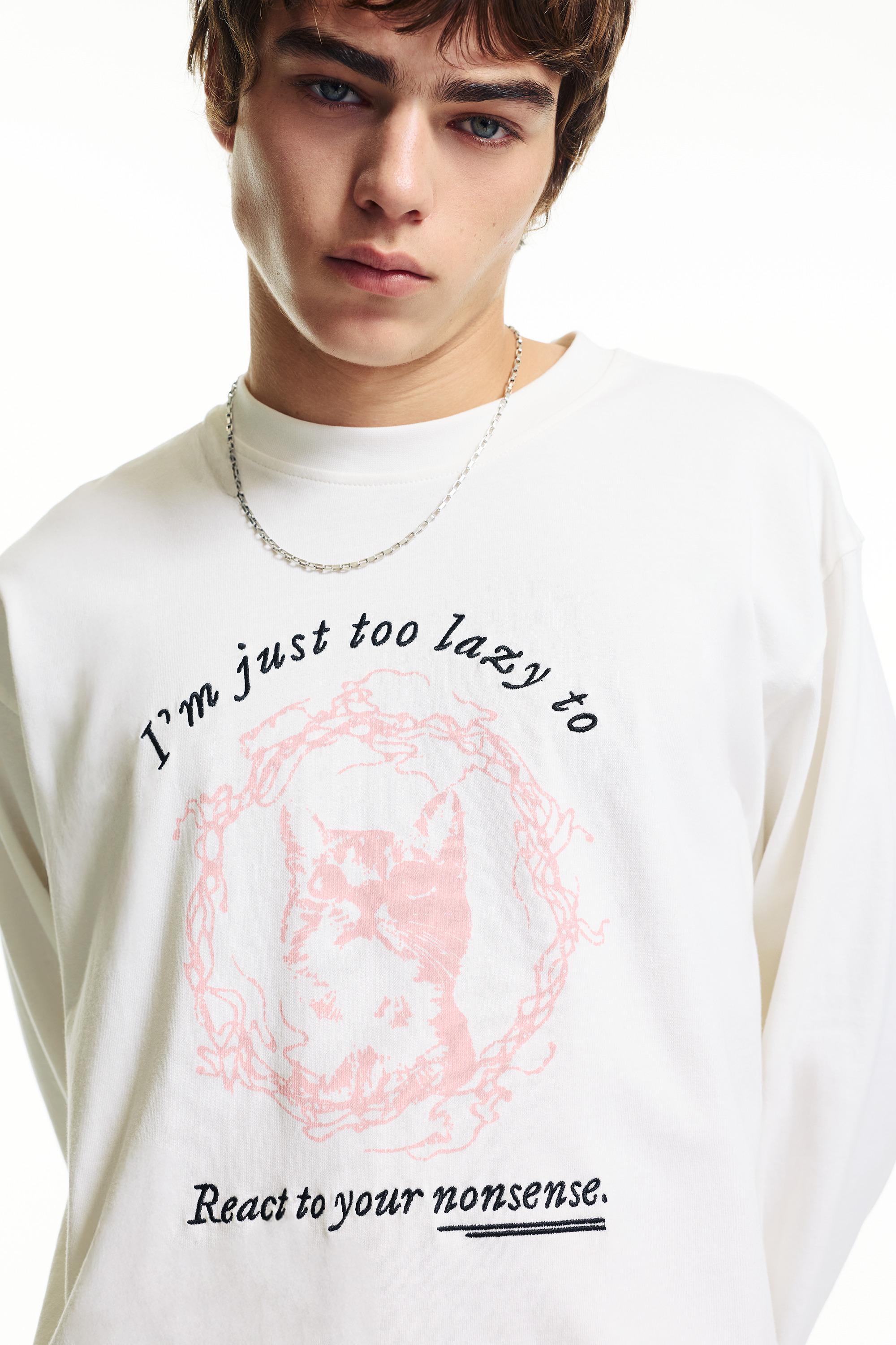 Kedi grafik baskılı t-shirt - Görsel 20