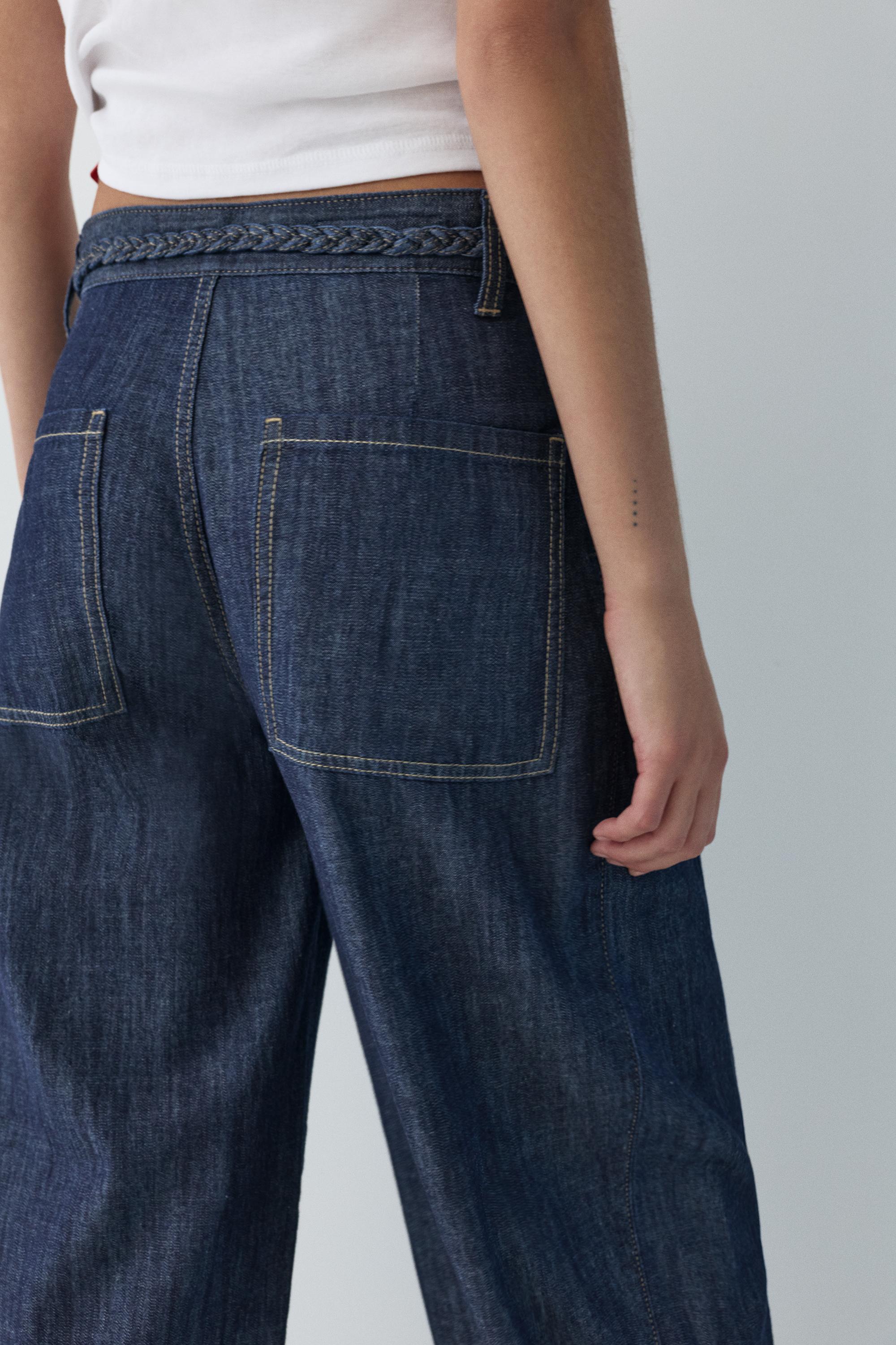 Balloon jeans with drawstring — Navy
