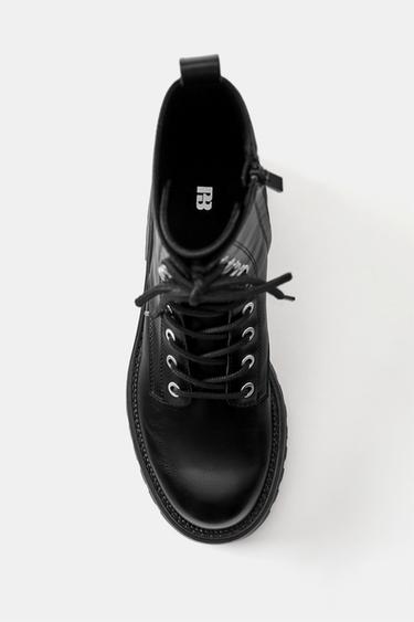 Lace-up flat ankle boots — Black 4