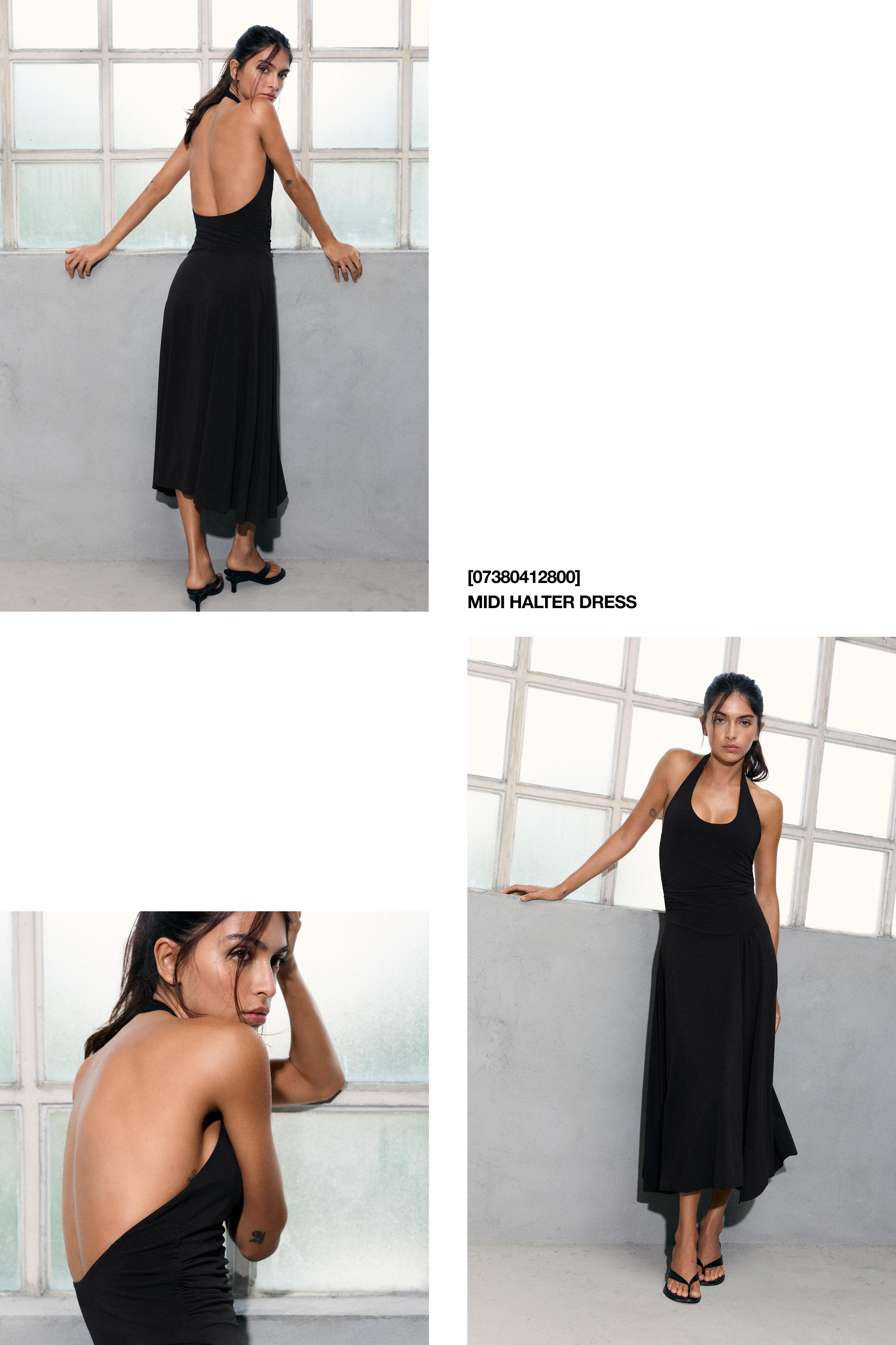 Halter midi dress — Black