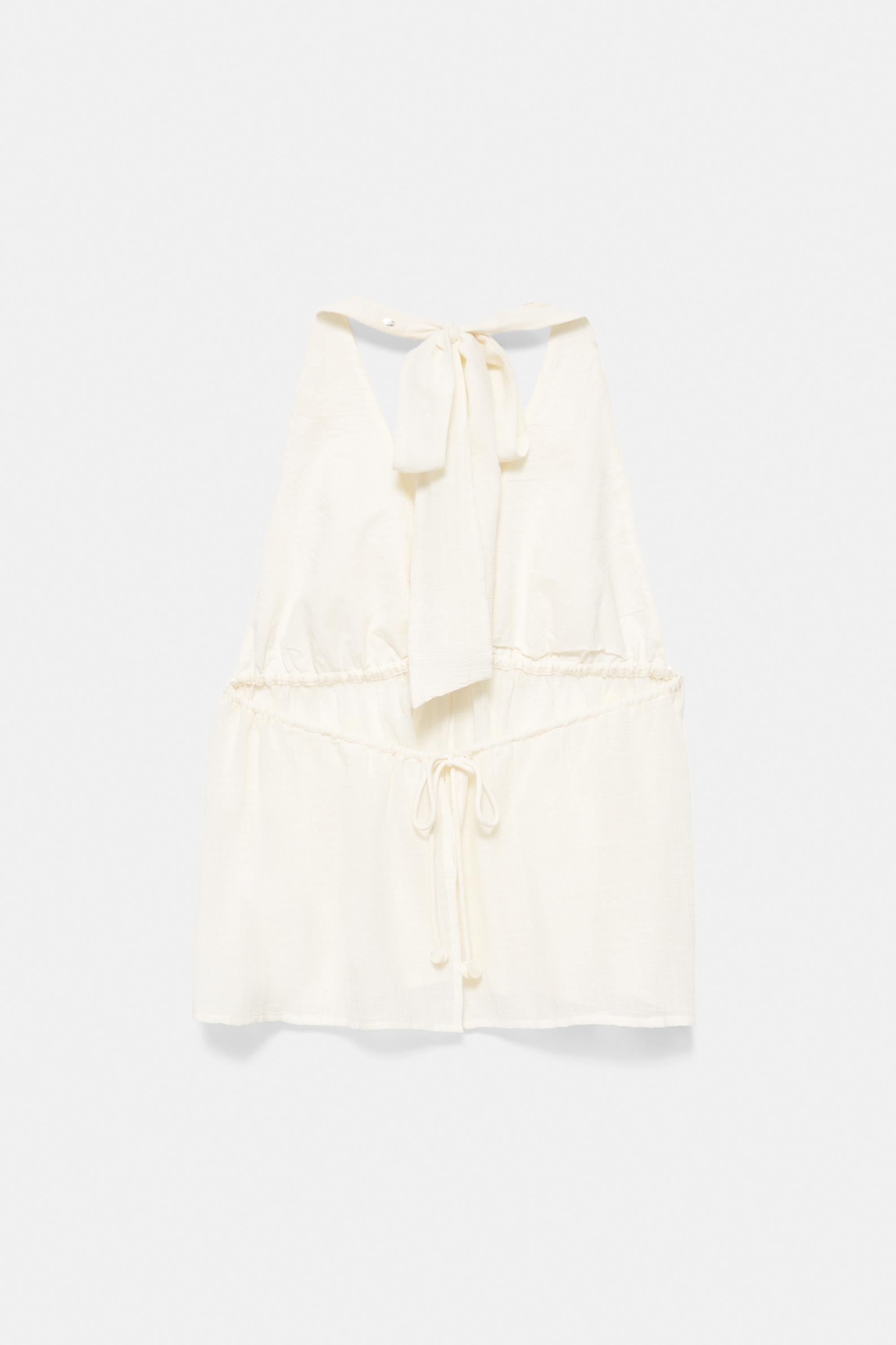 Halter top with mirror details — Vanilla