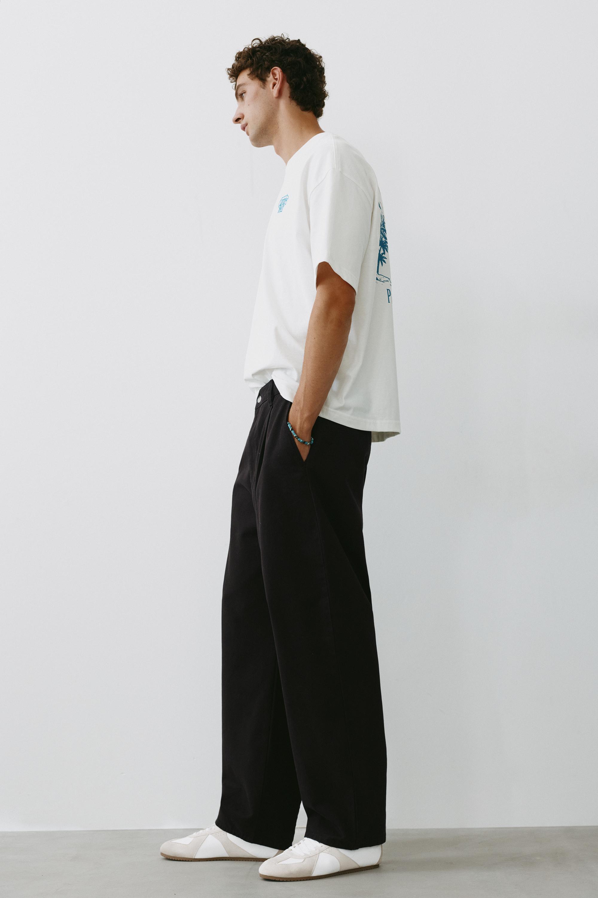 Baggy darted chinos — Black