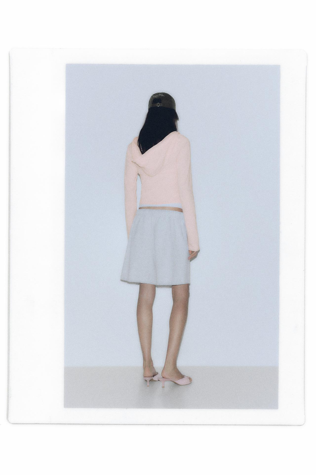 Ruched hooded jacket — Pastel pink