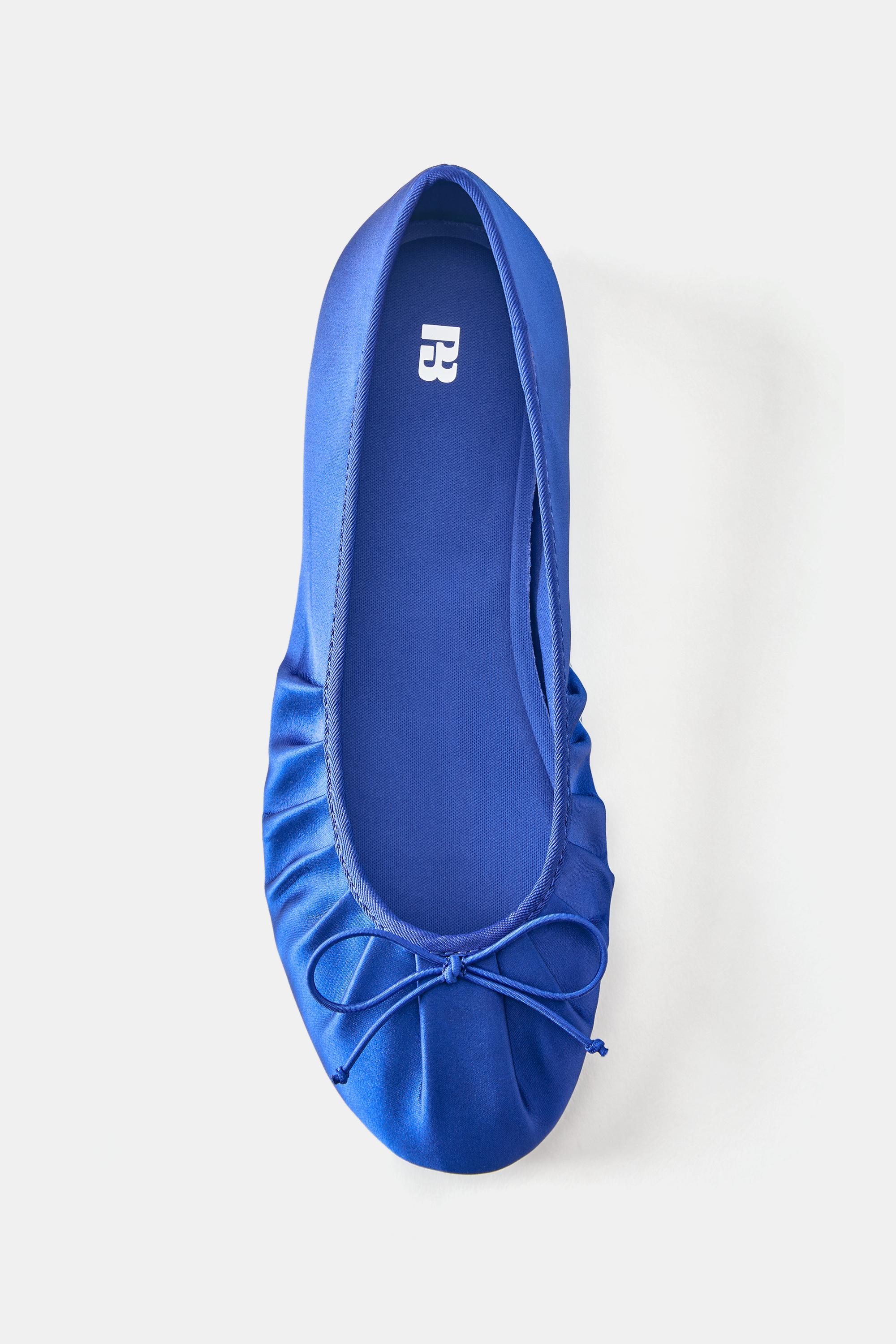 Gathered ballerina pumps — Blue