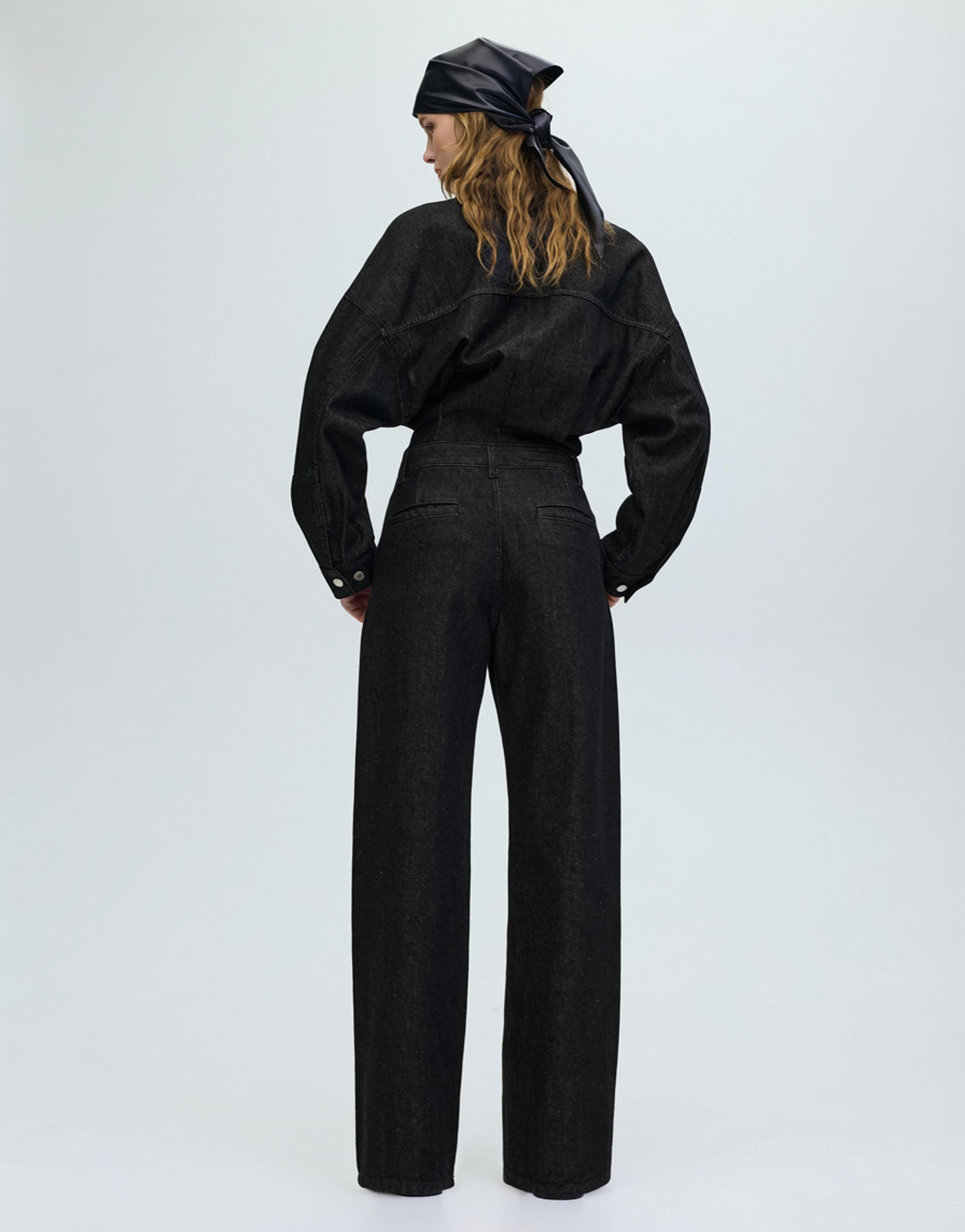 Relaxed fit wide-leg jeans — Black