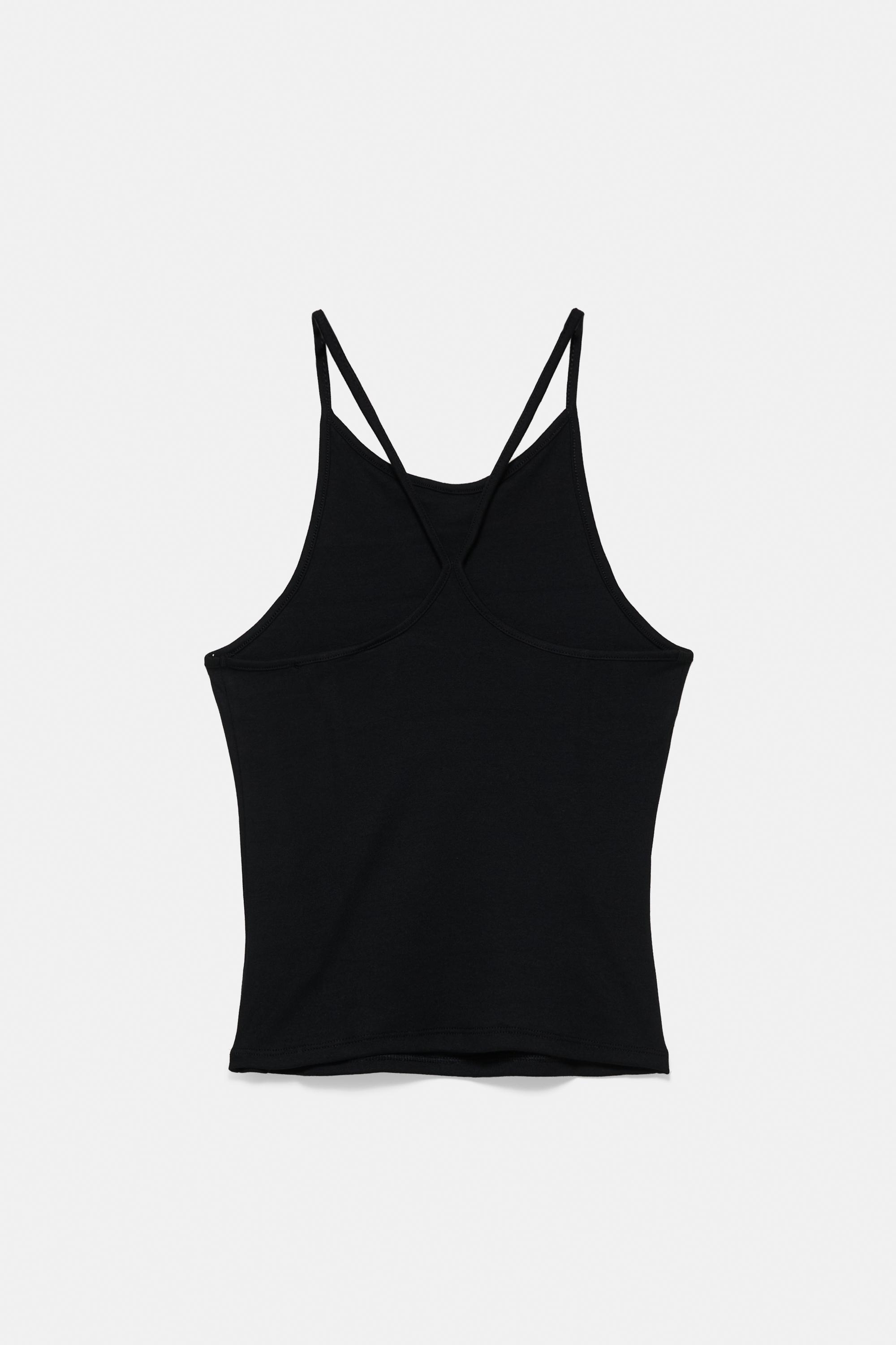 Halter-neck strappy back top — Black